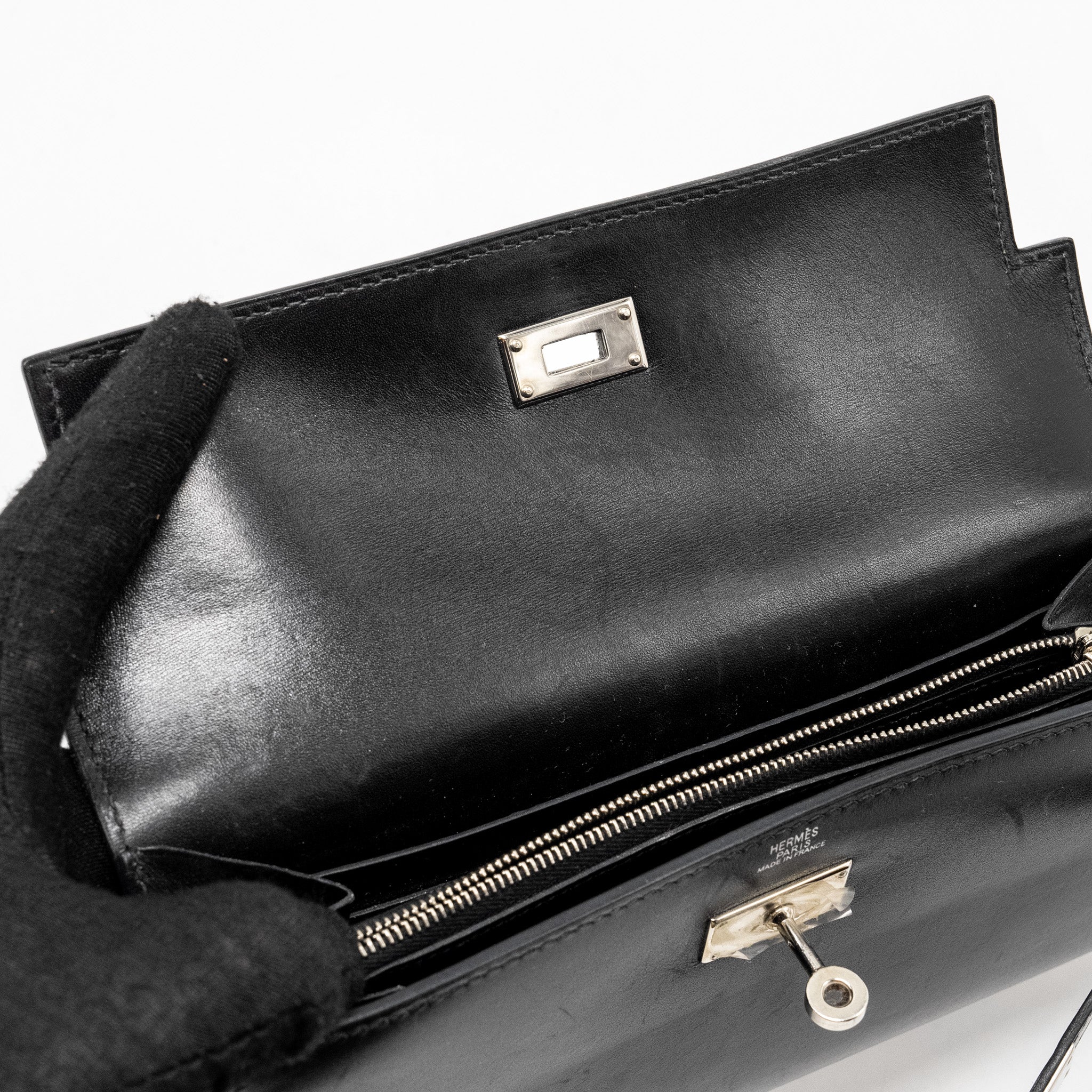 HERMES KELLY LONG WALLET BOX BLACK SHW