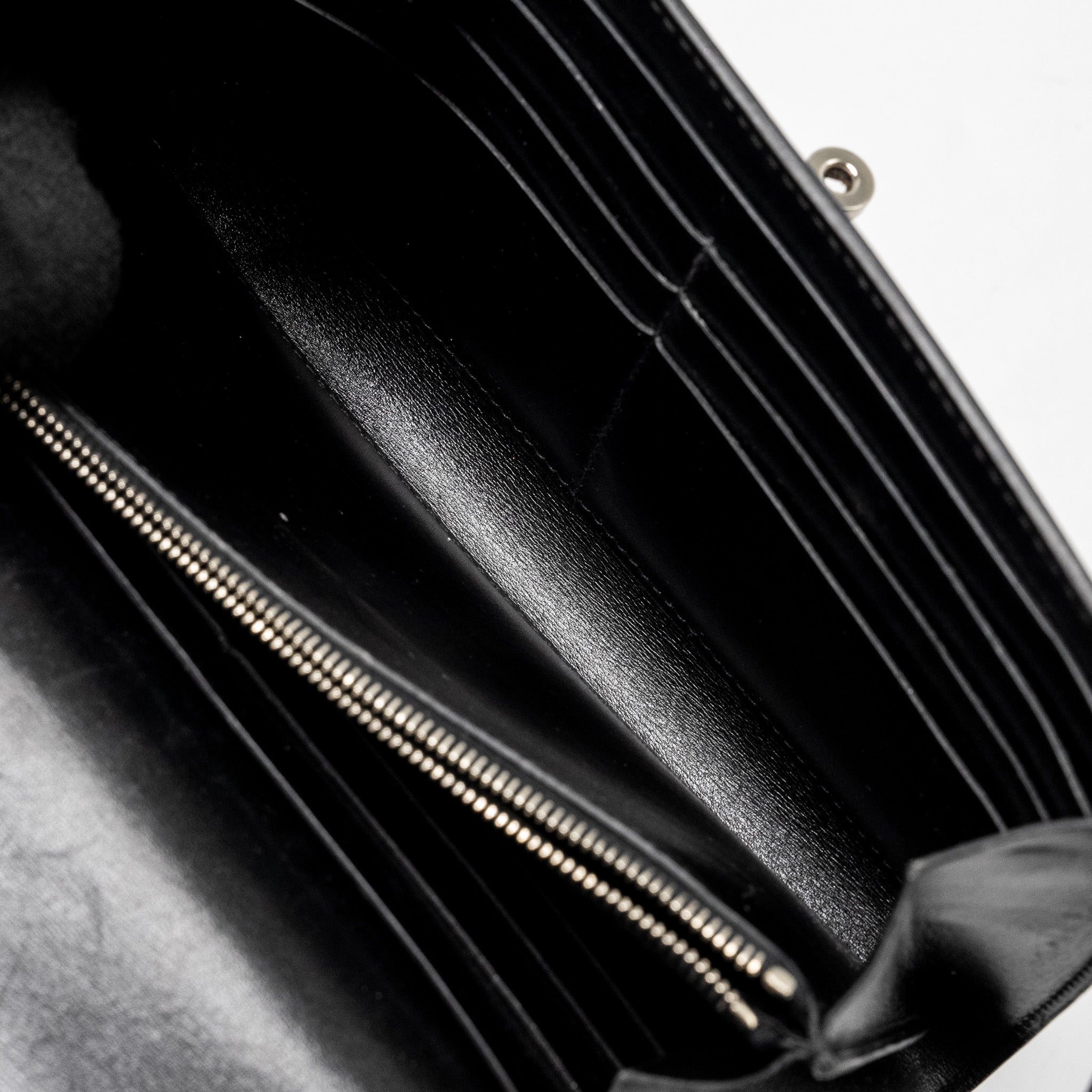 HERMES KELLY LONG WALLET BOX BLACK SHW