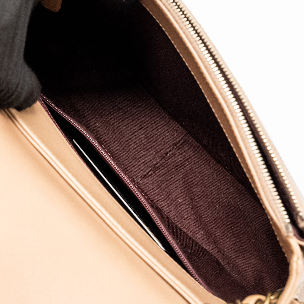 CHANEL COCO CURVE FLAP BAG CALFSKIN BEIGE GHW