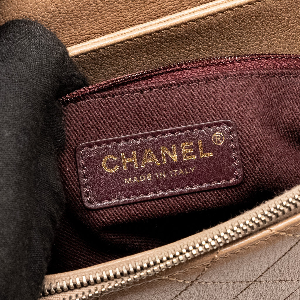 CHANEL COCO CURVE FLAP BAG CALFSKIN BEIGE GHW