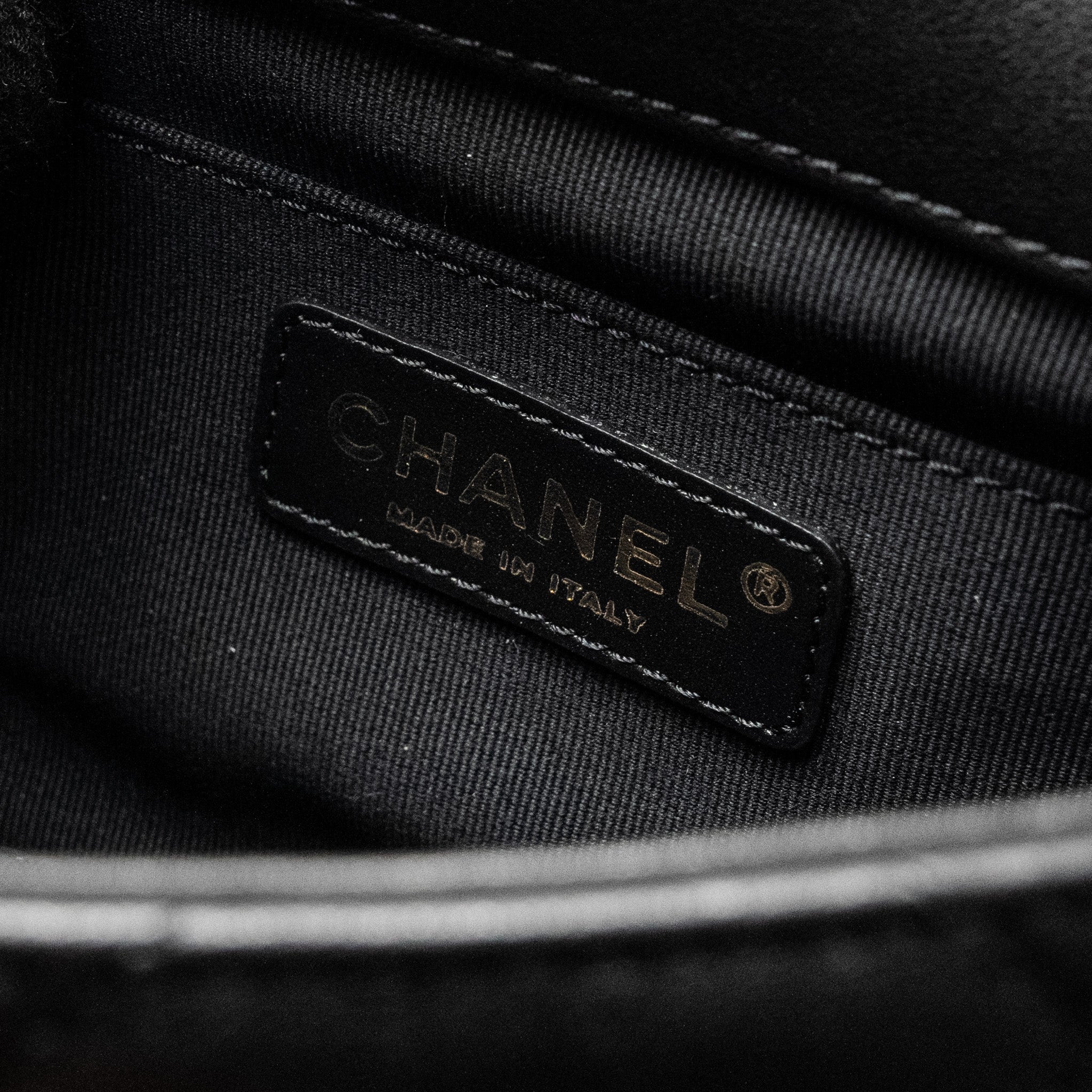 CHANEL 23C ROUND HANDLE MINI SQUARE FLAP BAG LAMBSKIN BLACK GHW (MICROCHIP)