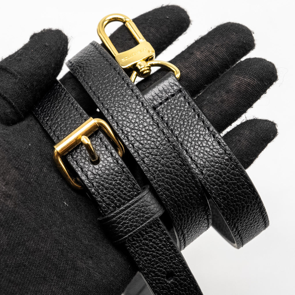 LOUIS VUITTON SPEEDY 25 BANDOULIERE BICOLOR MONOGRAM EMPREINTE BLACK GHW