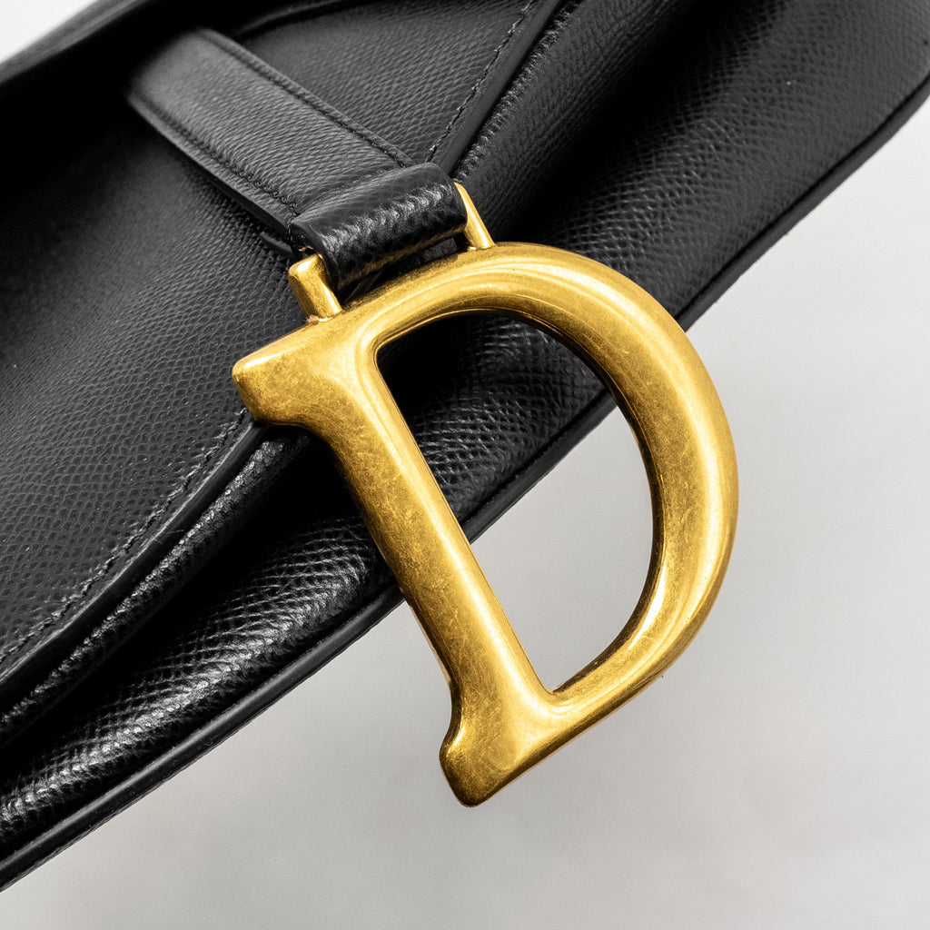 DIOR MEDIUM SADDLE BAG CALFSKIN BLACK GHW