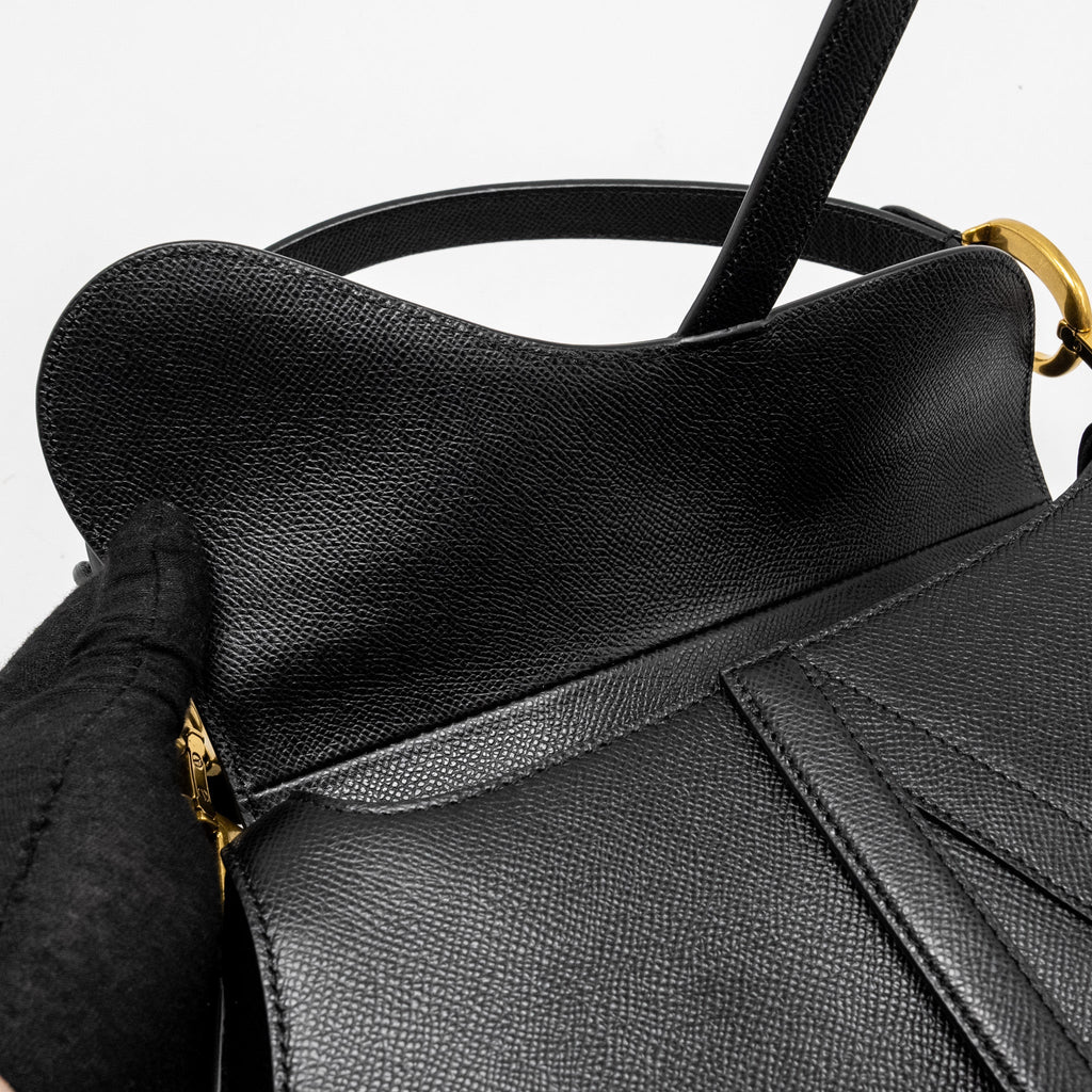 DIOR MEDIUM SADDLE BAG CALFSKIN BLACK GHW