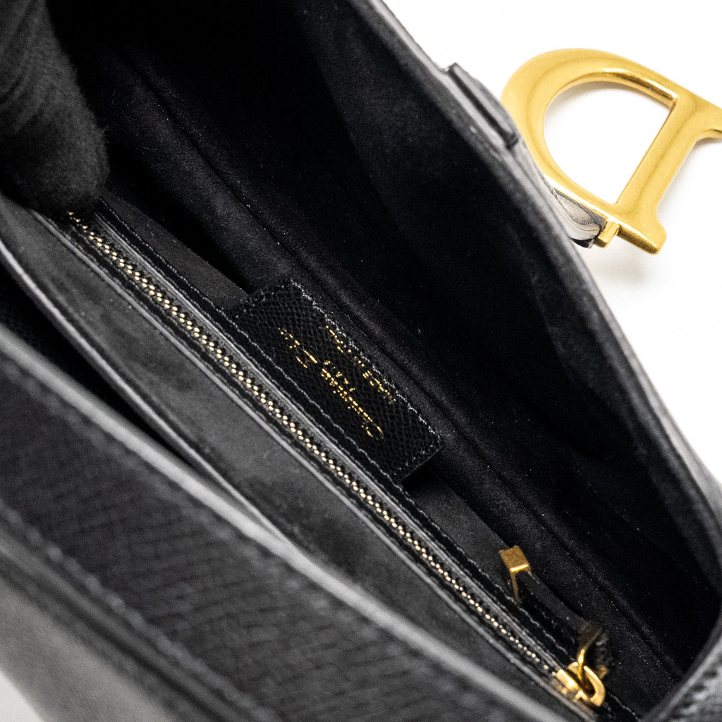 DIOR MEDIUM SADDLE BAG CALFSKIN BLACK GHW