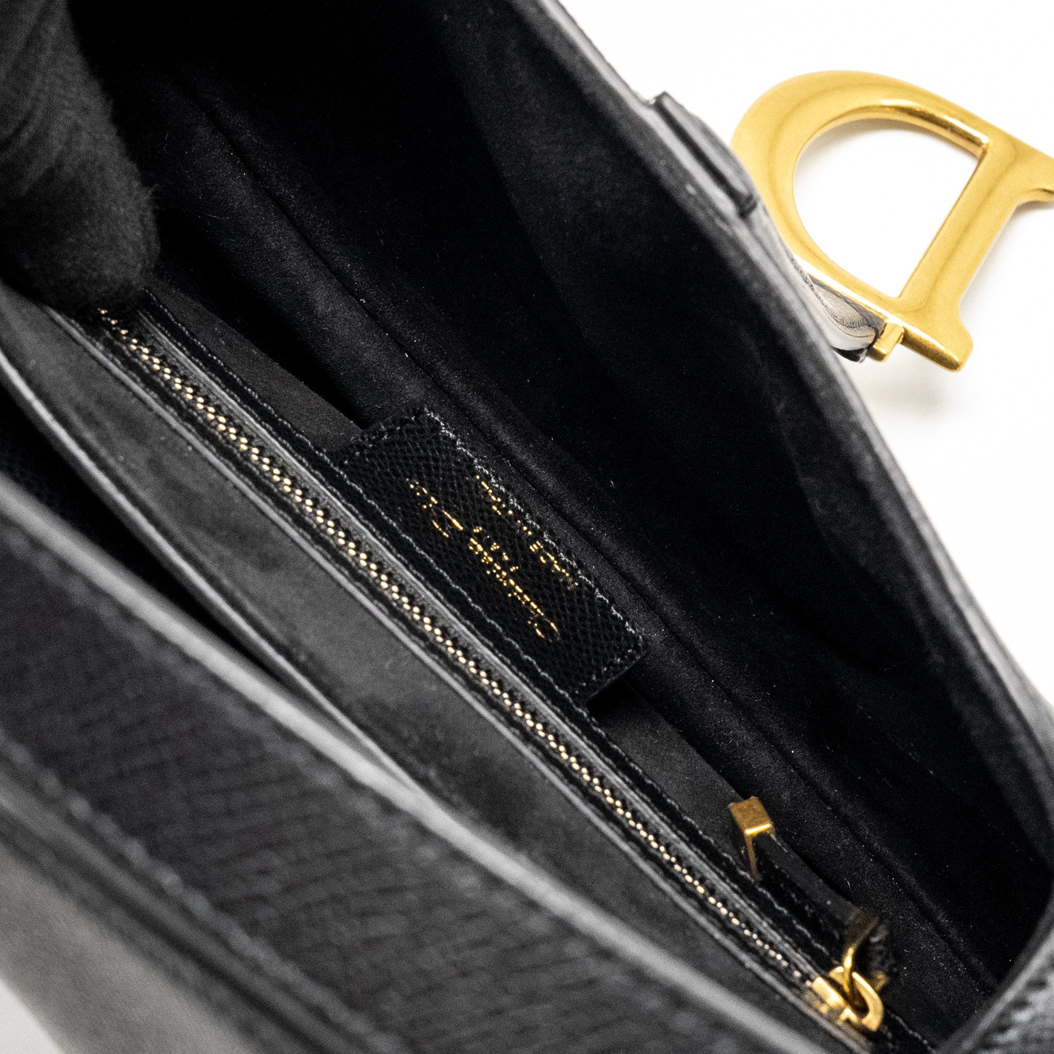DIOR MEDIUM SADDLE BAG CALFSKIN BLACK GHW