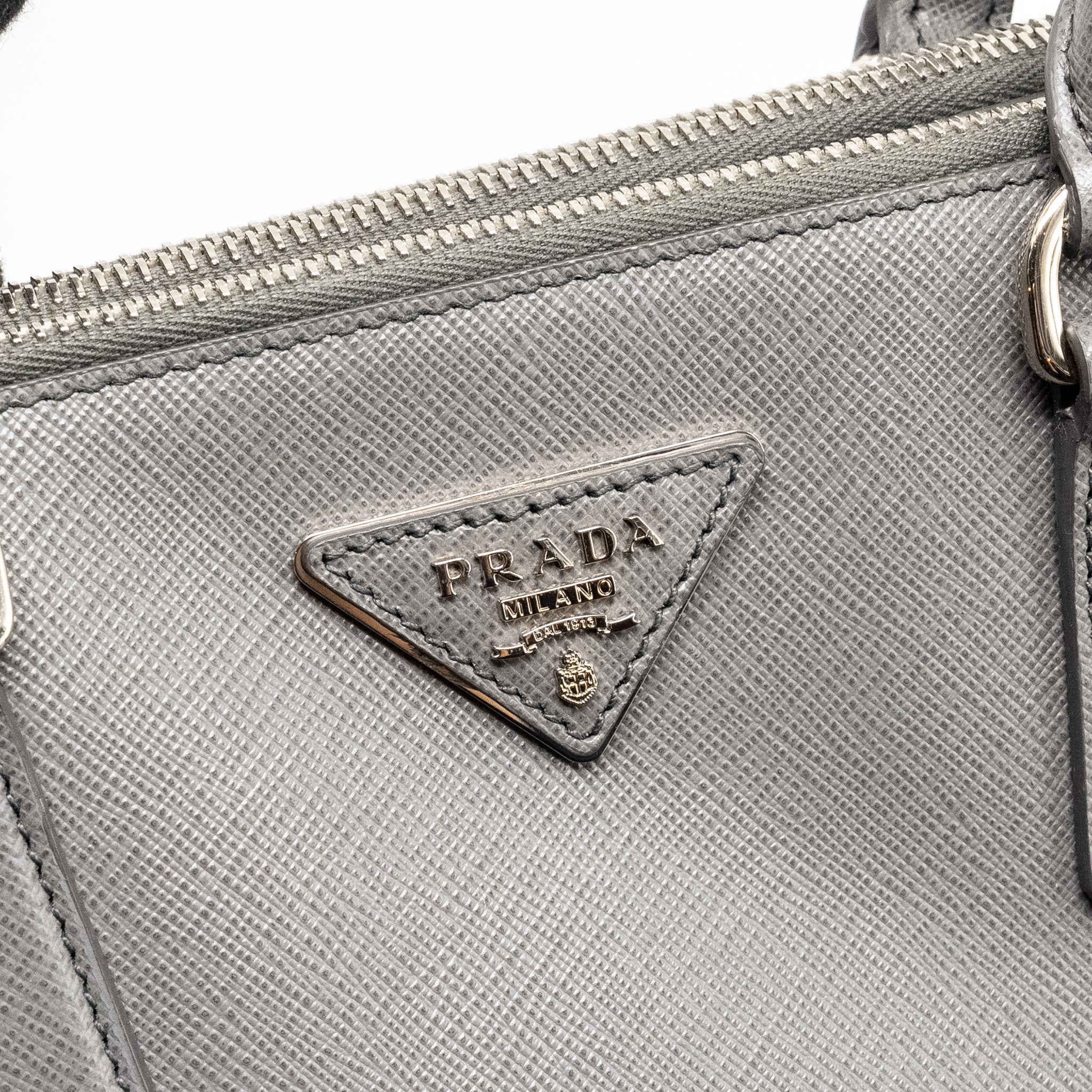 PRADA GALLERIA SAFFIANO TOTE BAG CALFSKIN GREY SHW