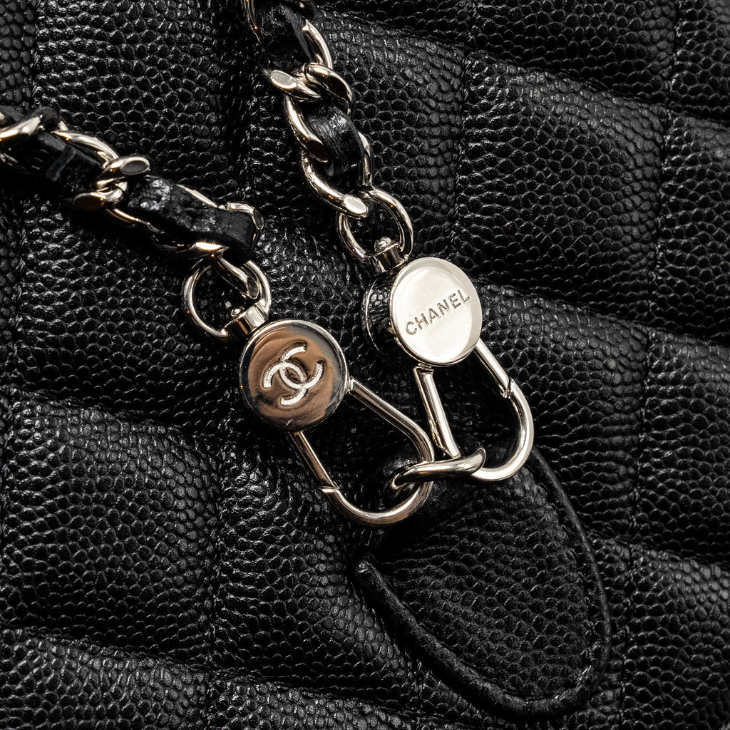 CHANEL 24P MINI BACKPACK/CROSSBODY BAG CAVIAR BLACK SHW (MICROCHIP)