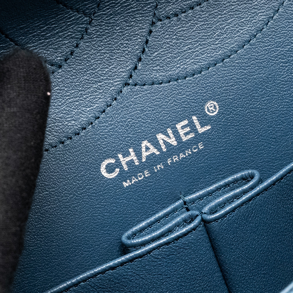 CHANEL MAXI 2.55 REISSUE FLAP BAG CAVIAR BLUE RUTHENIUM HARDWARE