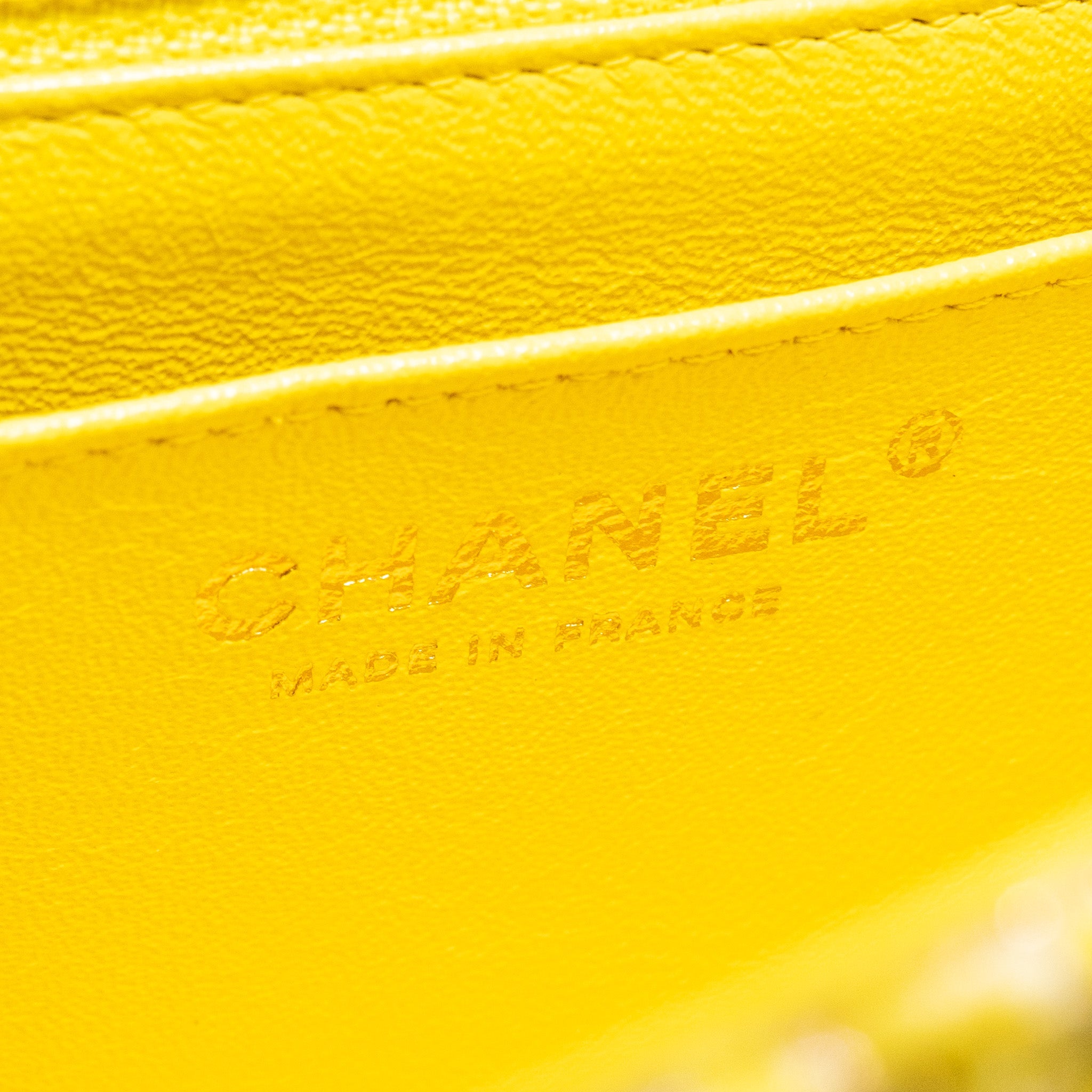 CHANEL MINI 2.55 REISSUE FLAP BAG TWEED YELLOW GHW