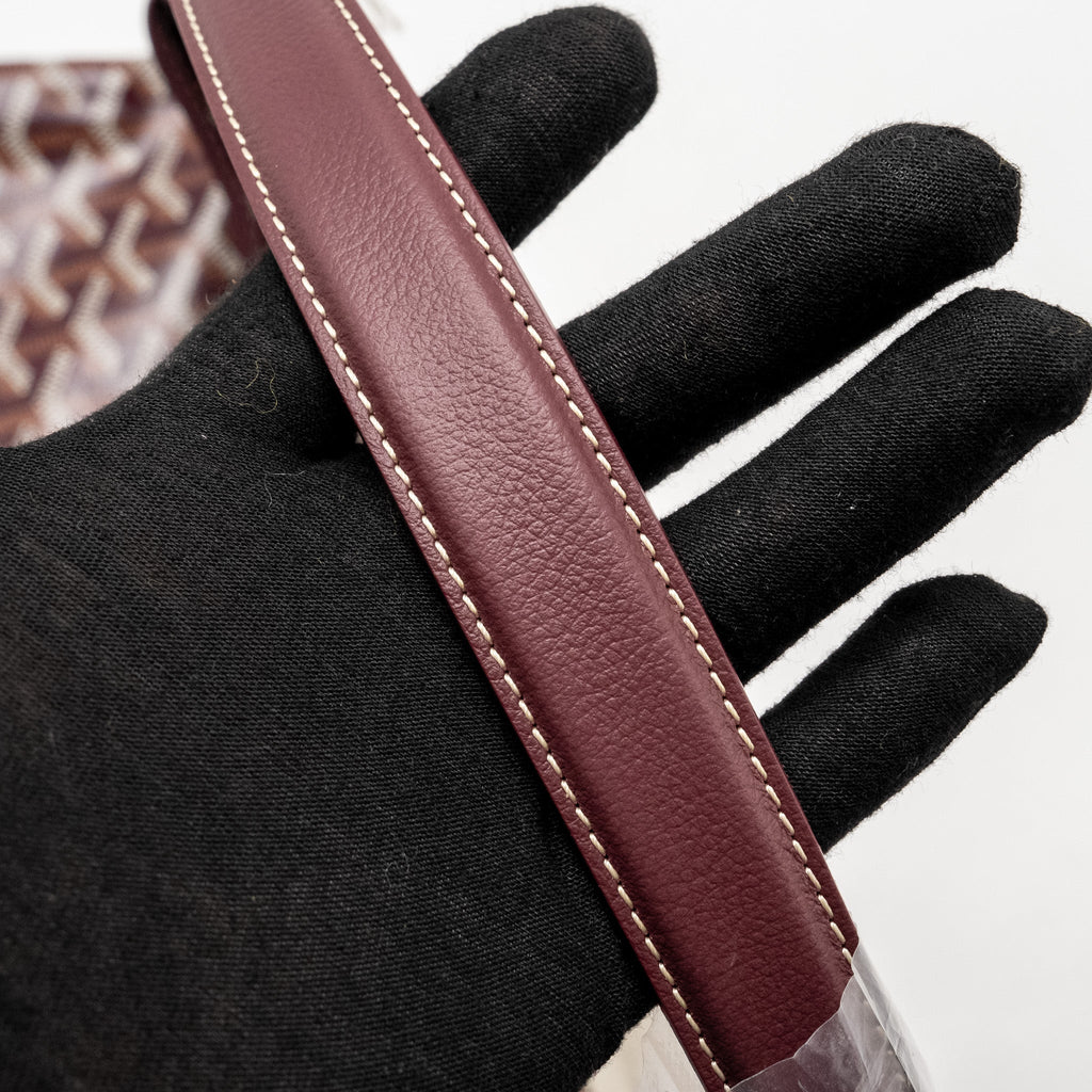 GOYARD BOHEME HOBO BAG GOYARDINE CANVAS/CALFSKIN BURGUNDY SHW