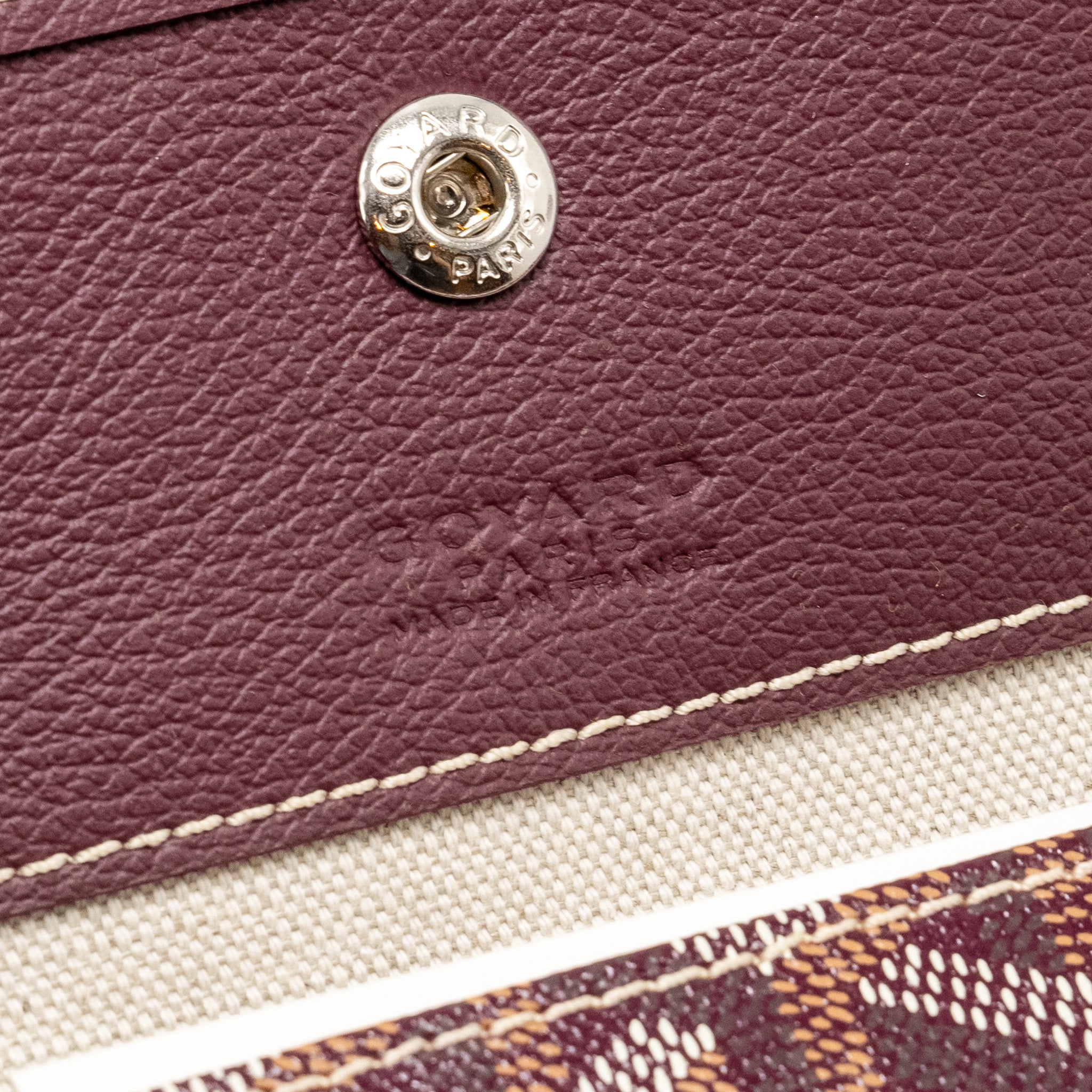 GOYARD BOHEME HOBO BAG GOYARDINE CANVAS/CALFSKIN BURGUNDY SHW