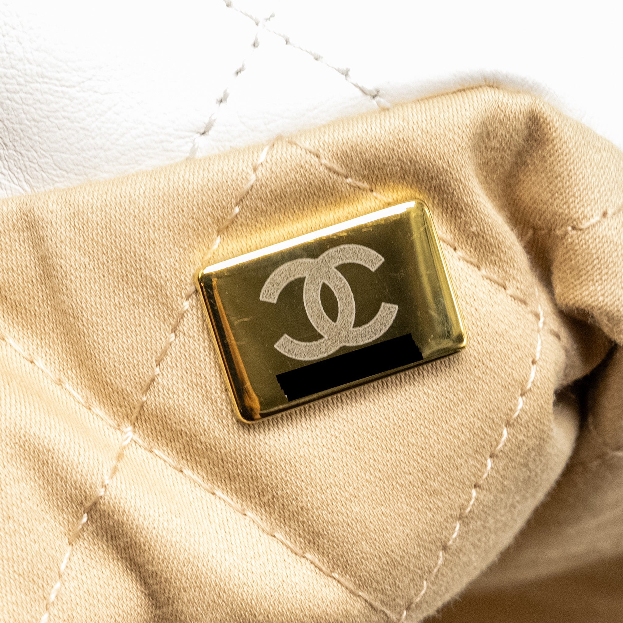 CHANEL MEDIUM 22BAG CALFSKIN WHITE GHW (MICROCHIP)