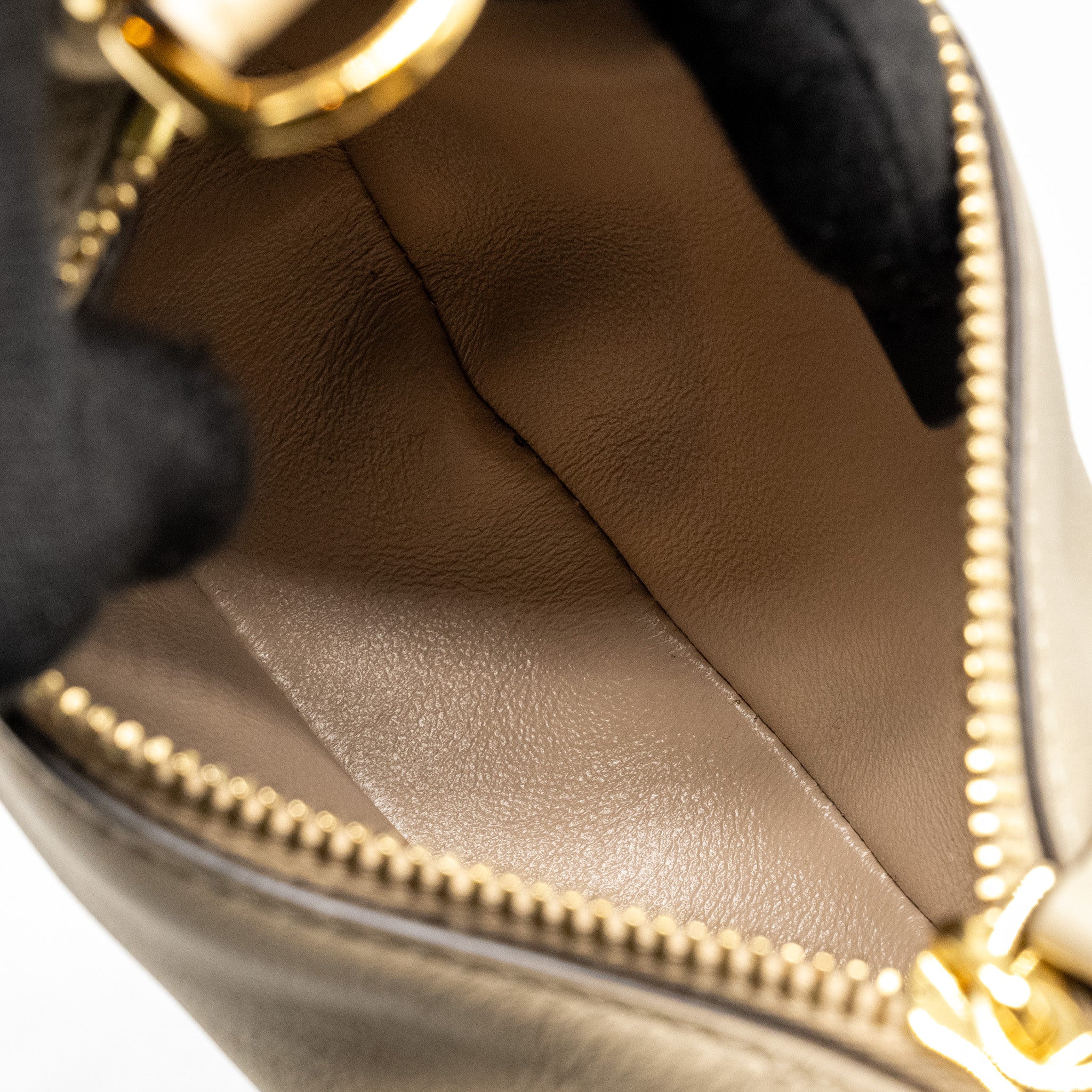 FENDI NANO FENDIGRAPHY LEATHER CHARM CALFSKIN BEIGE GHW