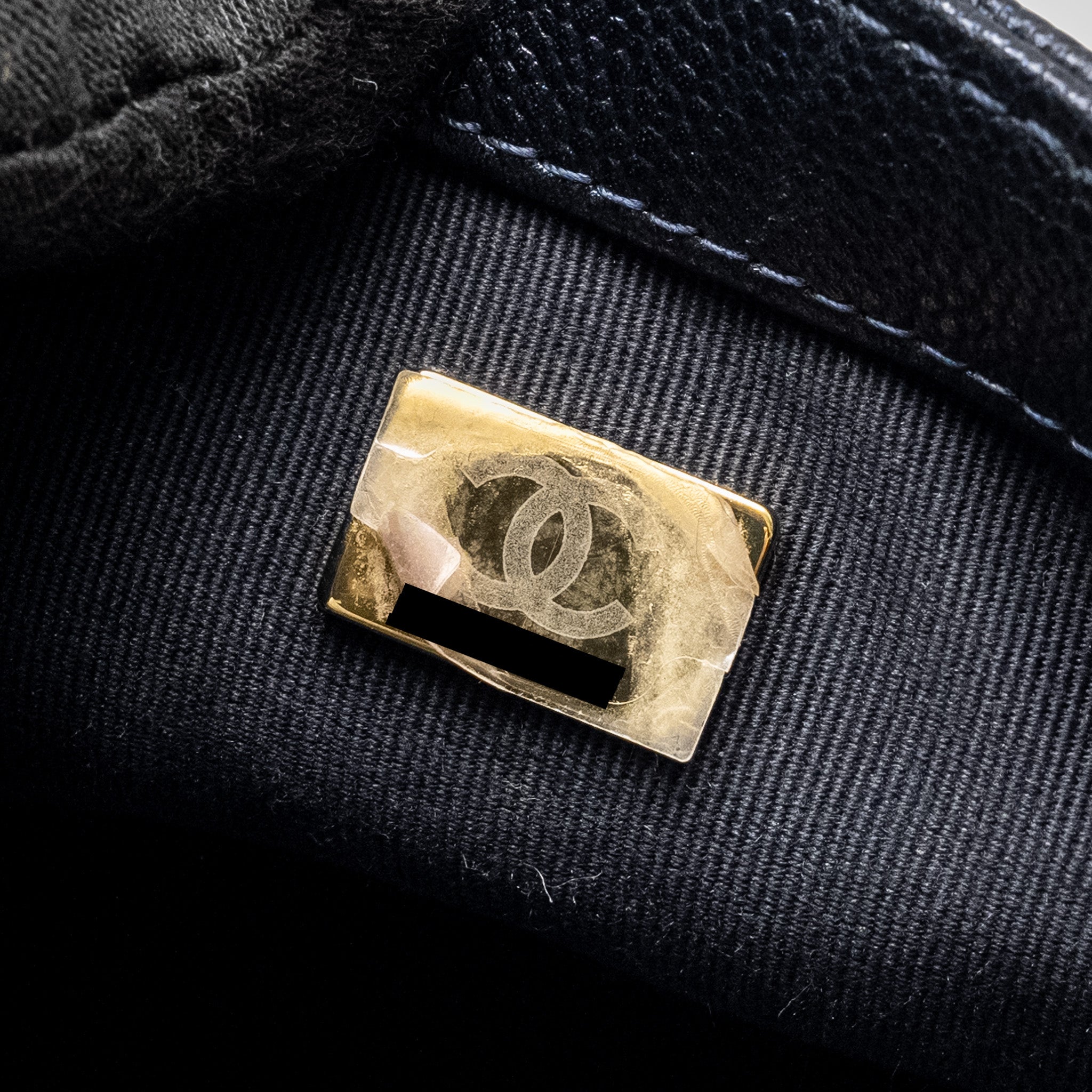 CHANEL 21K MY PERFECT MINI FLAP BAG CAVIAR IRIDESCENT BLACK GHW (MICROCHIP)