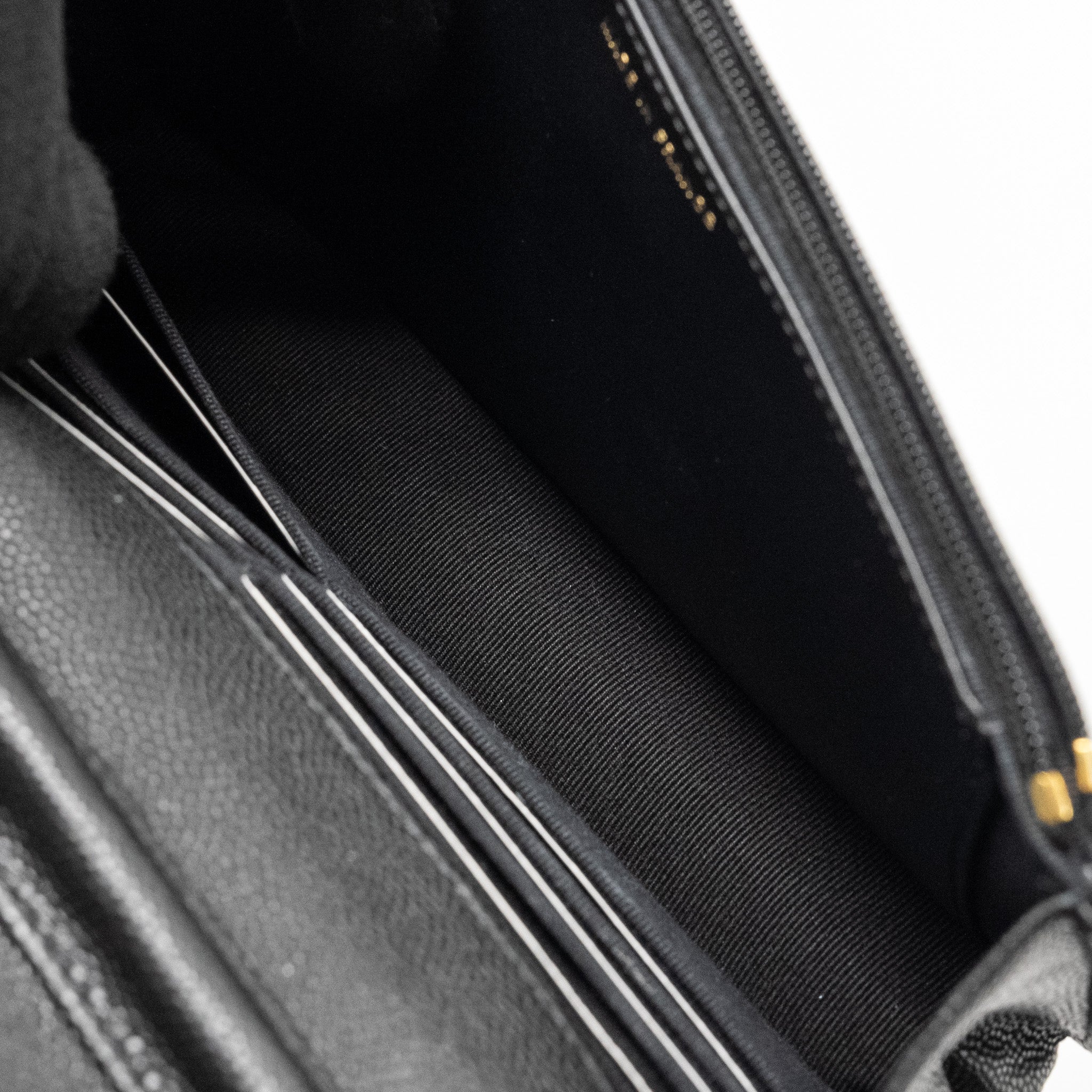 CHANEL COCO CASINO WALLET ON CHAIN CAVIAR BLACK GHW (MICROCHIP)
