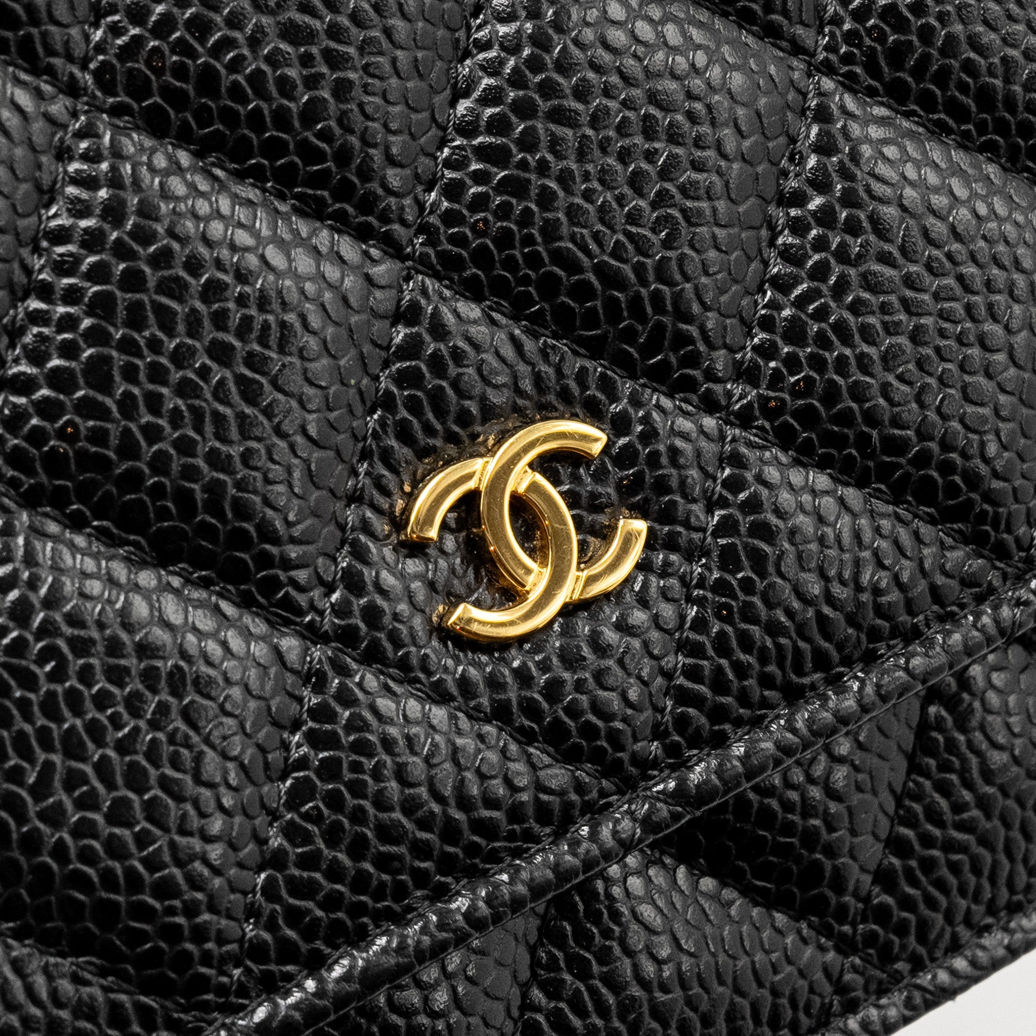 CHANEL CLASSIC WALLET ON CHAIN CAVIAR BLACK GHW