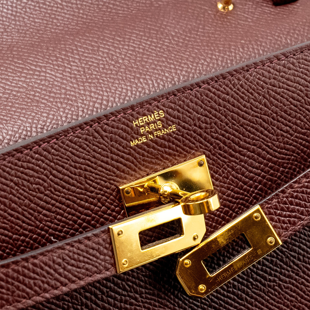 HERMES KELLY TO GO EPSOM BORDEAUX GHW