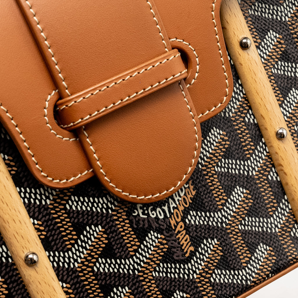 GOYARD MINI STRUCTURE SAIGON BAG CANVAS / CALFSKIN BLACK/TAN SHW