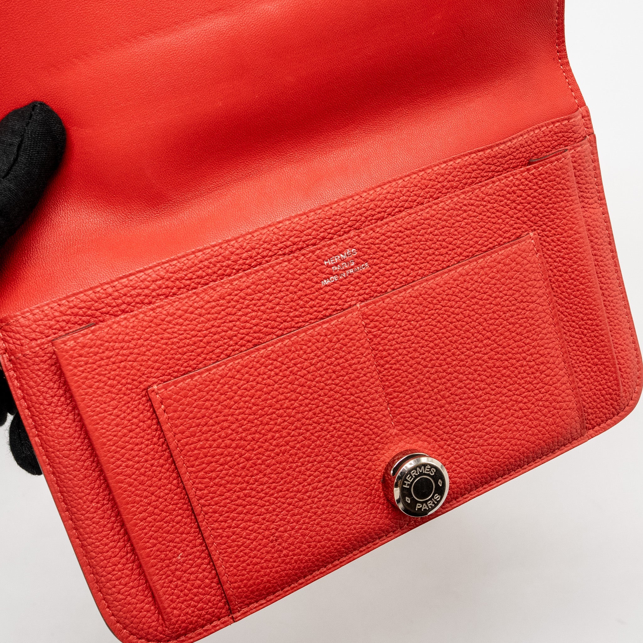 HERMES DOGAN COMPACT WALLET TOGO RED SHW