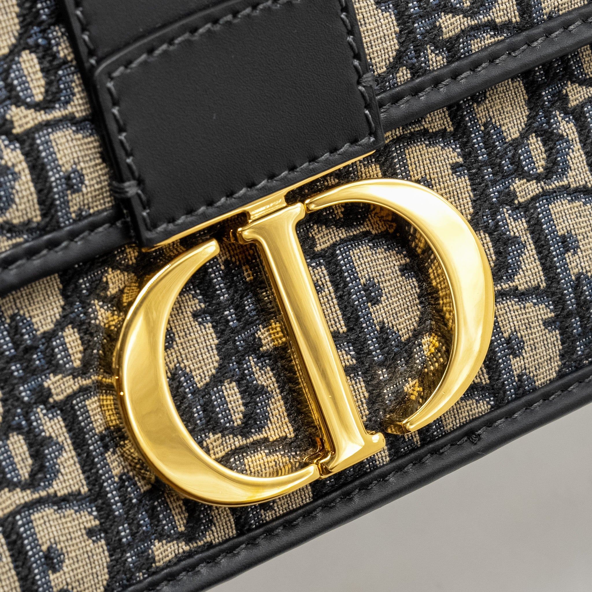 DIOR 30 MONTAIGNE CHAIN BAG OBLIQUE JACQUARD BLUE GHW