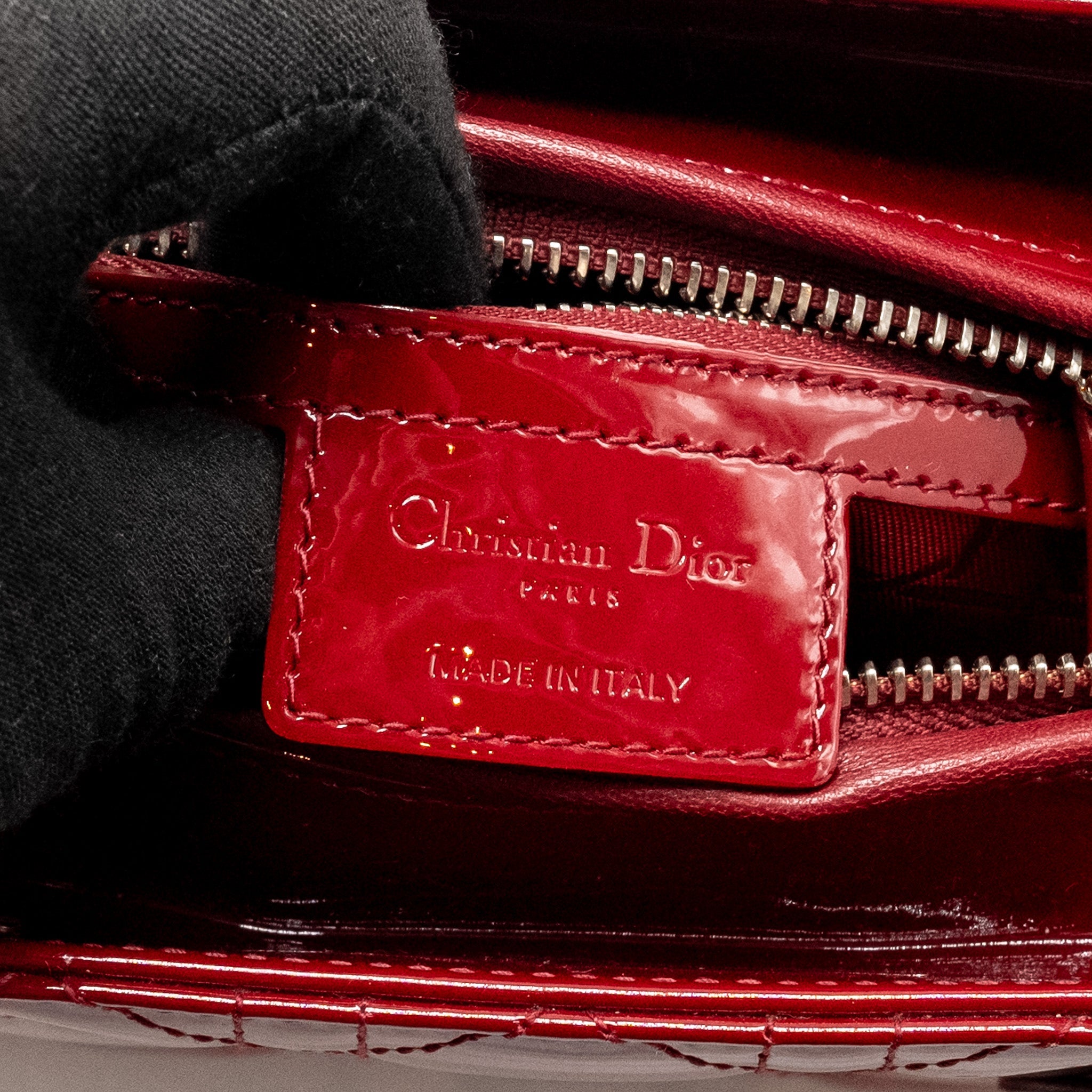 DIOR MEDIUM LADYDIOR PATENT DARK RED SHW