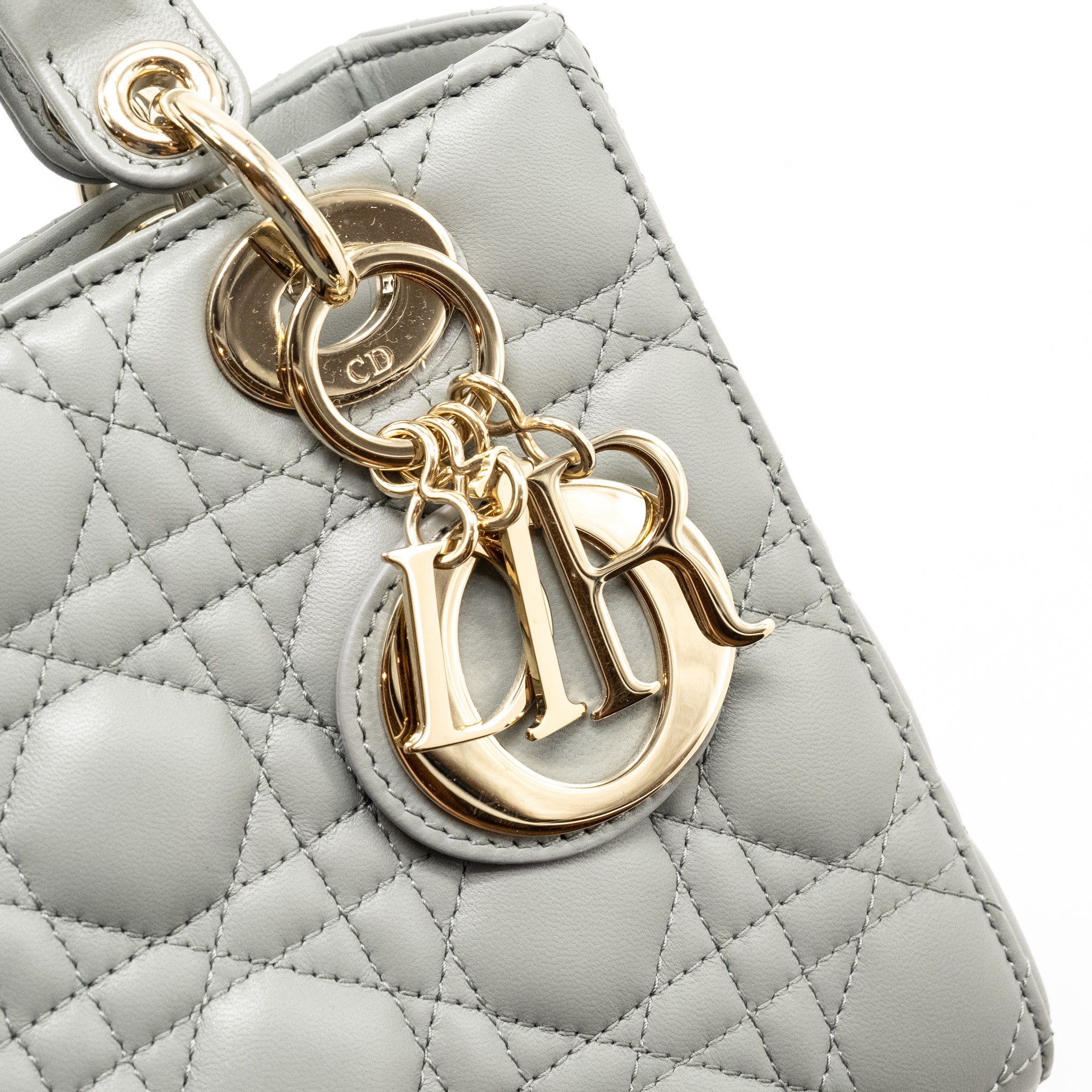 DIOR MY ABC SMALL LADY DIOR LAMBSKIN LIGHT GREY LGHW