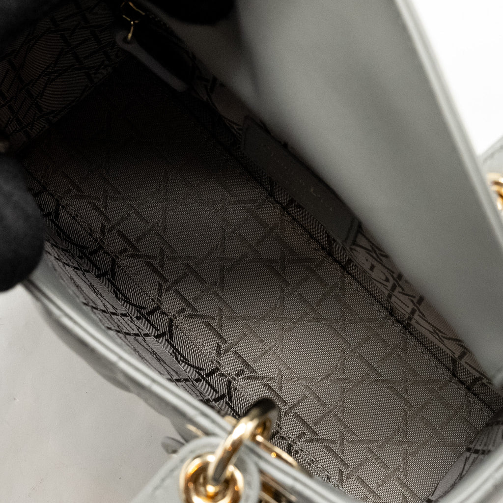 DIOR MY ABC SMALL LADY DIOR LAMBSKIN LIGHT GREY LGHW