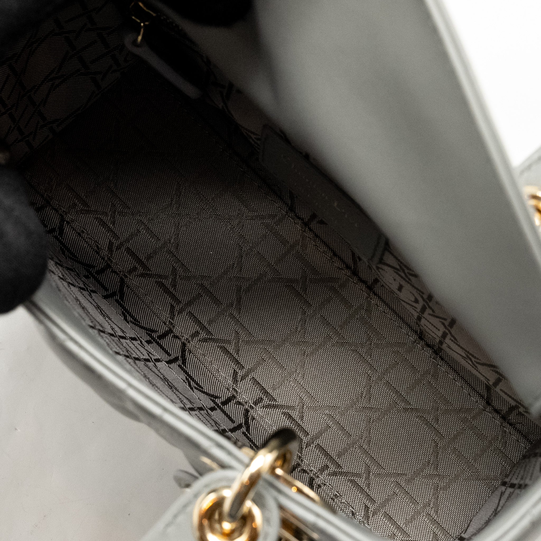 DIOR MY ABC SMALL LADY DIOR LAMBSKIN LIGHT GREY LGHW