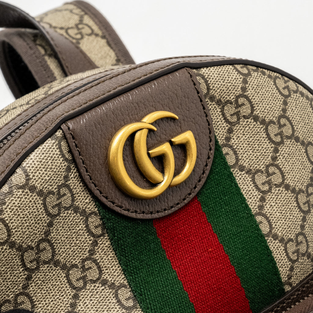GUCCI SMALL GG OPHIDIA BACKPACK GG SUPREME CANVAS/ CALFSKIN GHW