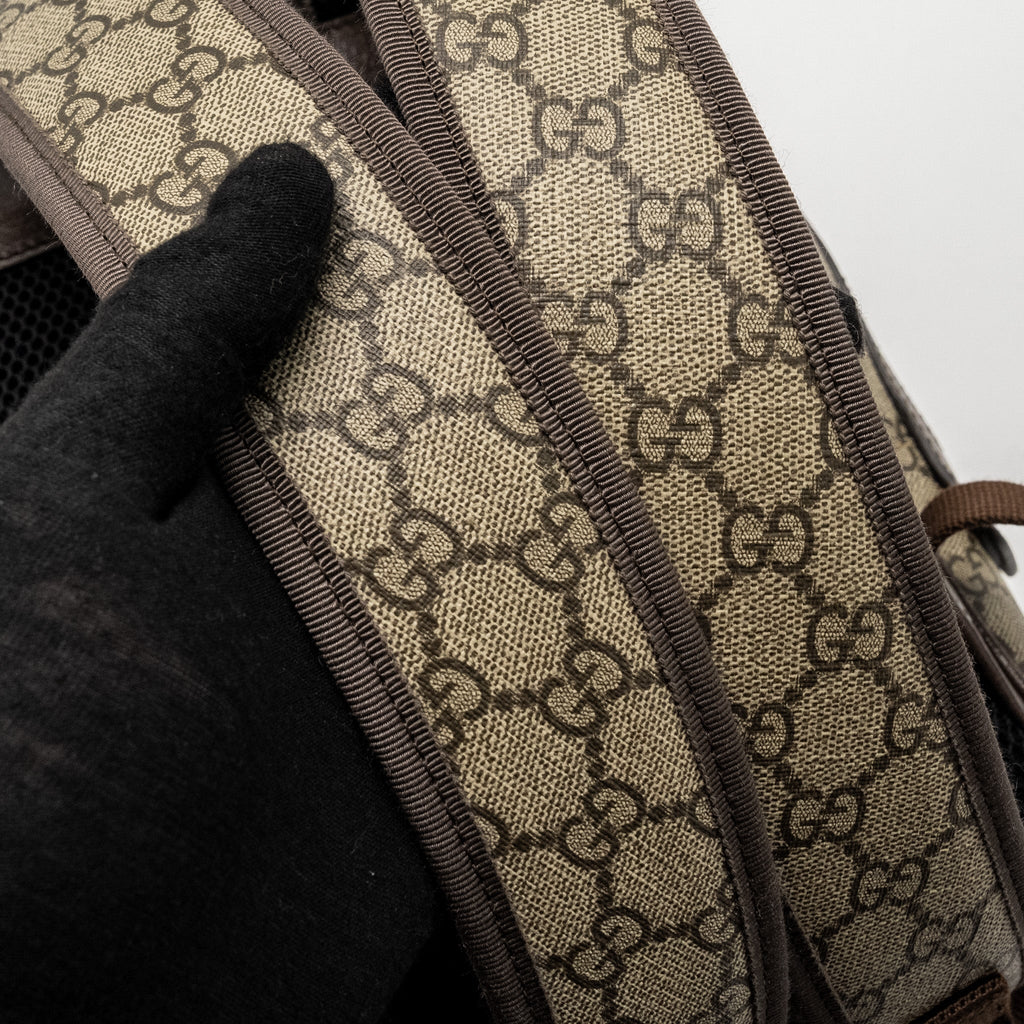 GUCCI SMALL GG OPHIDIA BACKPACK GG SUPREME CANVAS/ CALFSKIN GHW