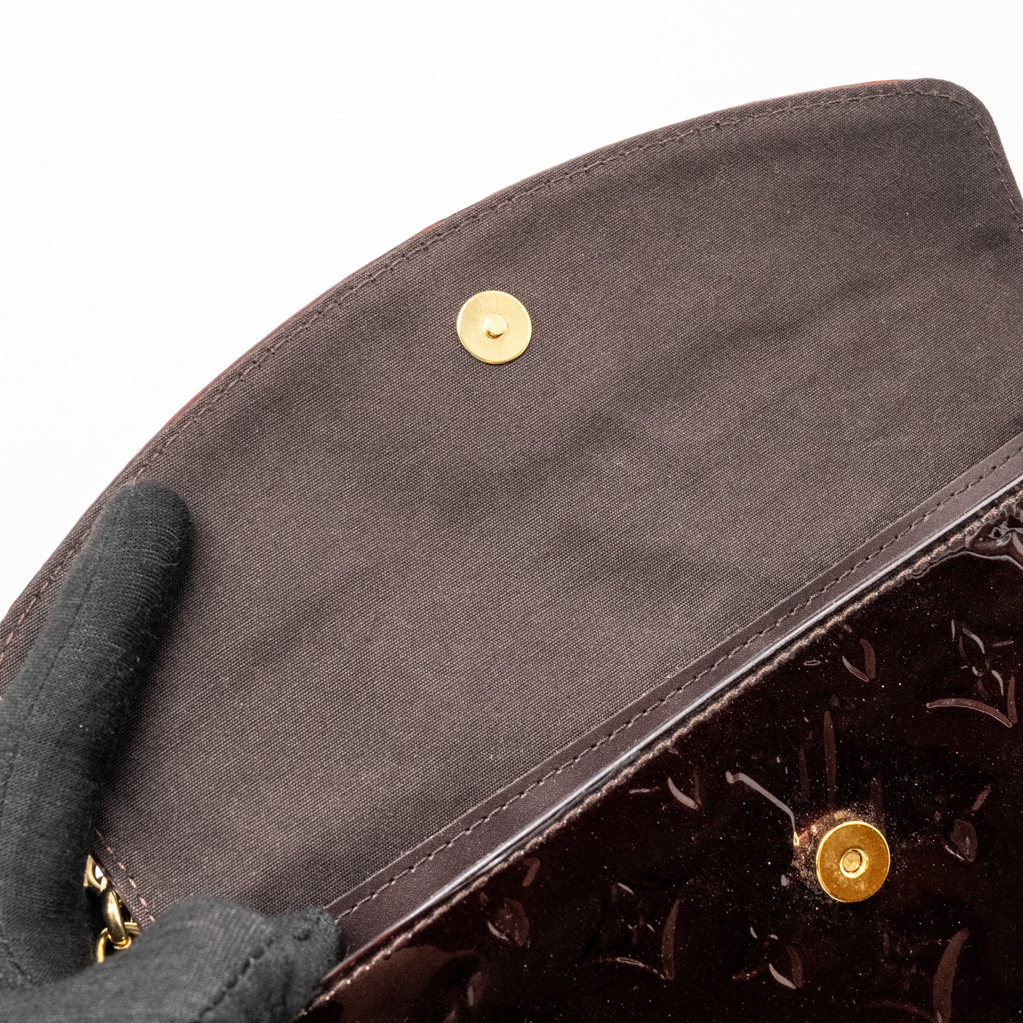LOUIS VUITTON SUNSET BOULEVARD CLUTCH MONOGRAM VERNIS AMARANTE GHW