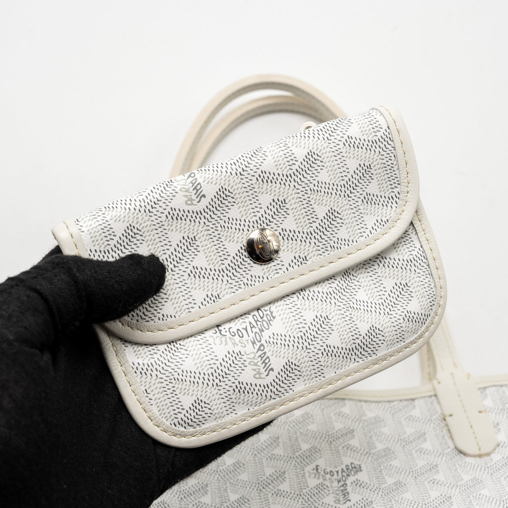 GOYARD MINI ANJOU TOTE BAG HEART GOYARDLINE CANVAS/LEATHER WHITE SHW