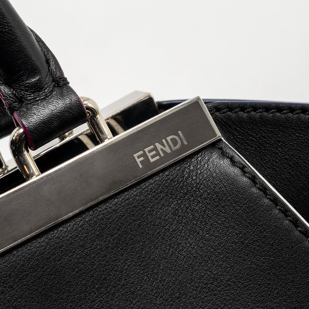FENDI MINI 3JOURS TOTE BAG CALFSKIN BLACK SHW