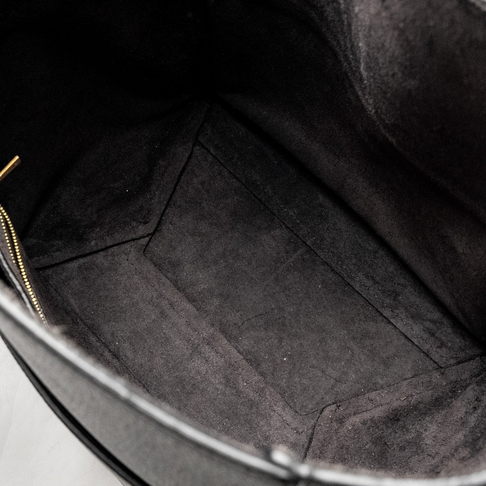 CELINE SANGLE BUCKET BAG CALFSKIN DARK GREY GHW