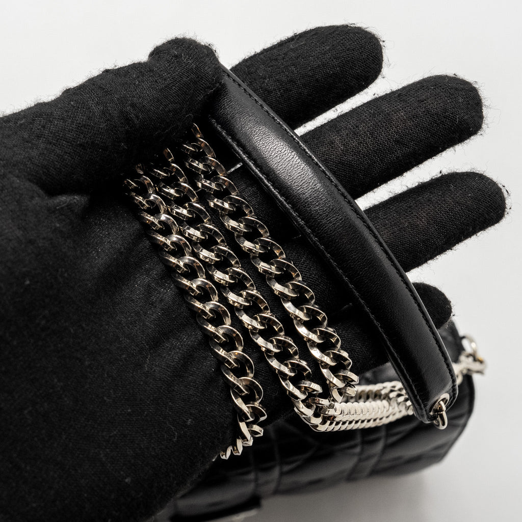 DIOR MISS DIOR PROMENADE POUCH BAG LAMBSKIN BLACK SHW