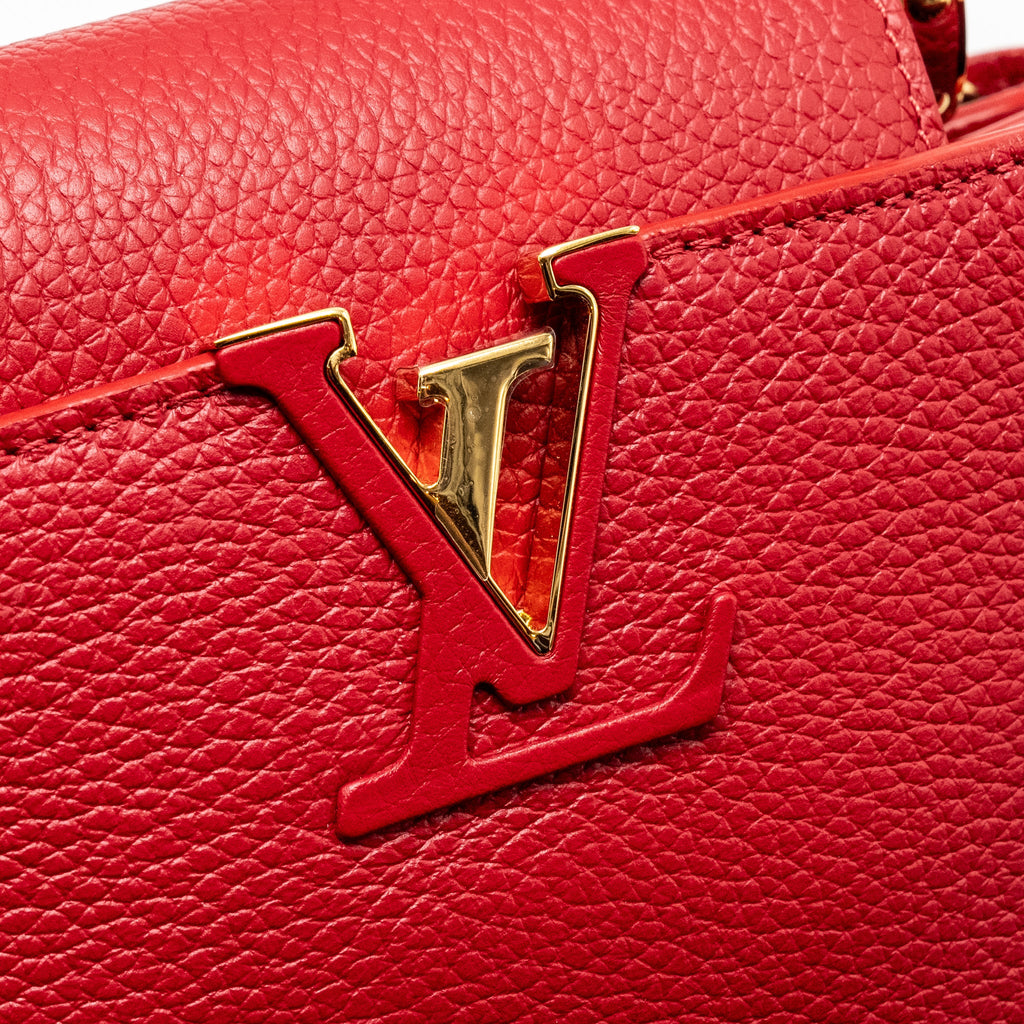 LOUIS VUITTON CAPUCINE BB WITH PYTHON HANDLE TAURILLON RED GHW