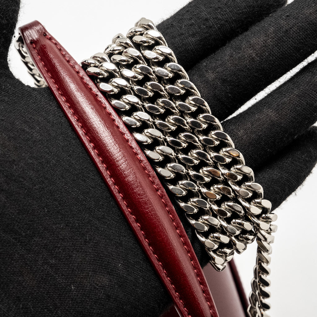 SAINT LAURENT/YSL SUNSET BAG CALFSKIN BURGUNDY SHW