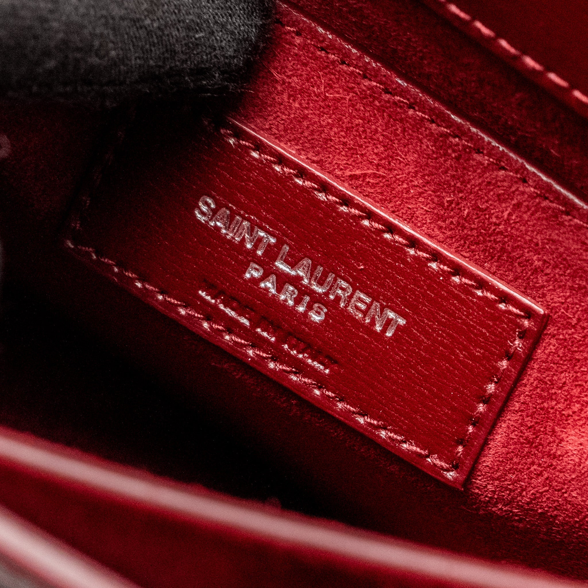 SAINT LAURENT/YSL SUNSET BAG CALFSKIN BURGUNDY SHW