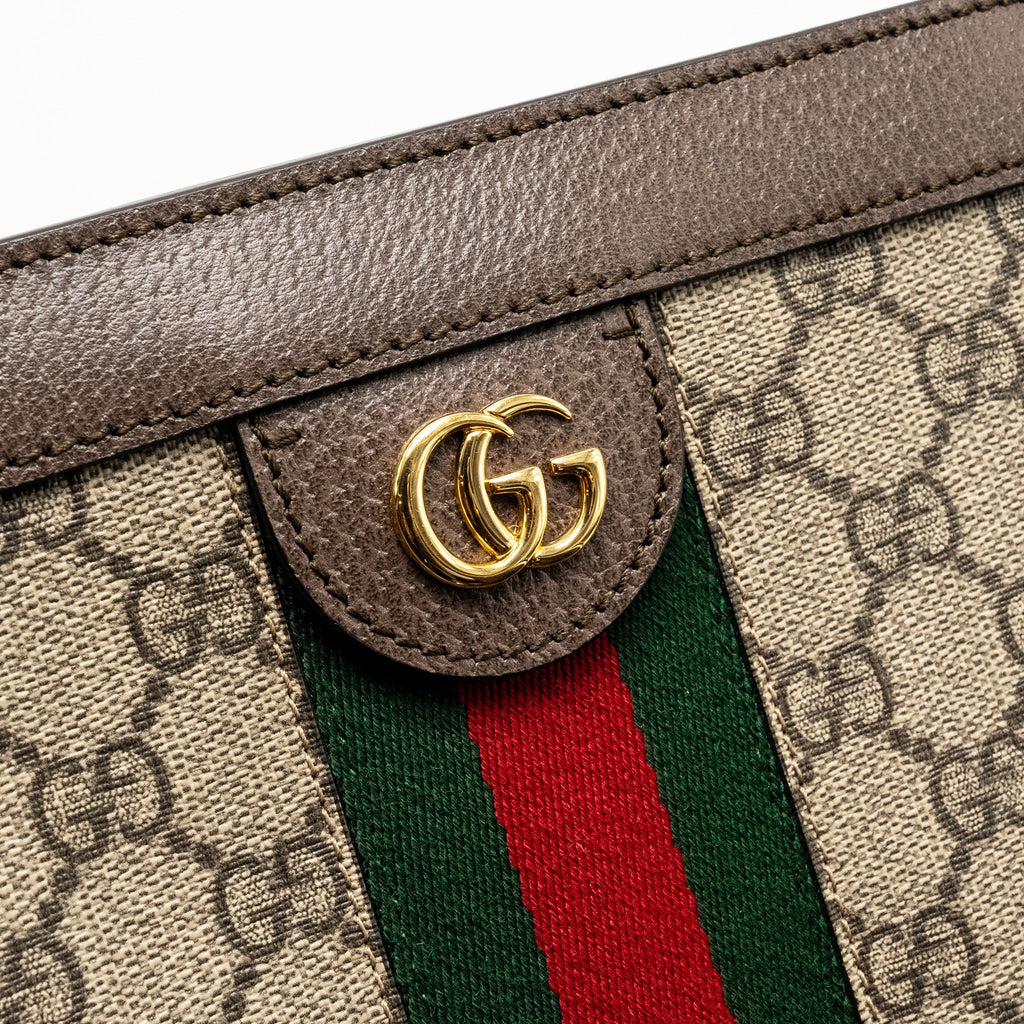 GUCCI OPHIDIA SMALL SHOULDER BAG GG SUPREME CANVAS/LEATHER GHW