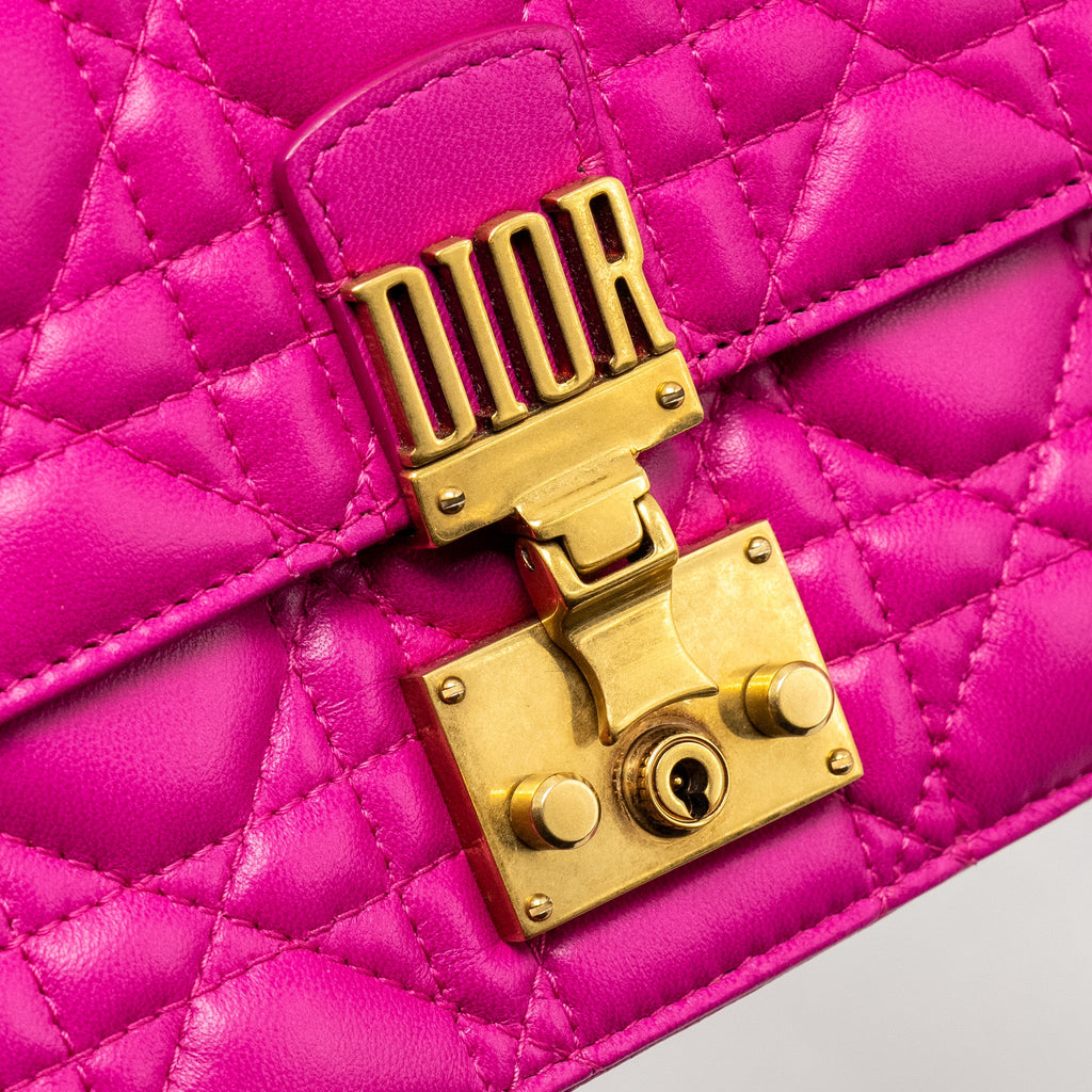 DIOR DIORADDICT WALLET ON CHAIN LAMBSKIN PINK GHW