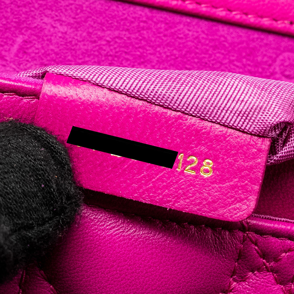DIOR DIORADDICT WALLET ON CHAIN LAMBSKIN PINK GHW