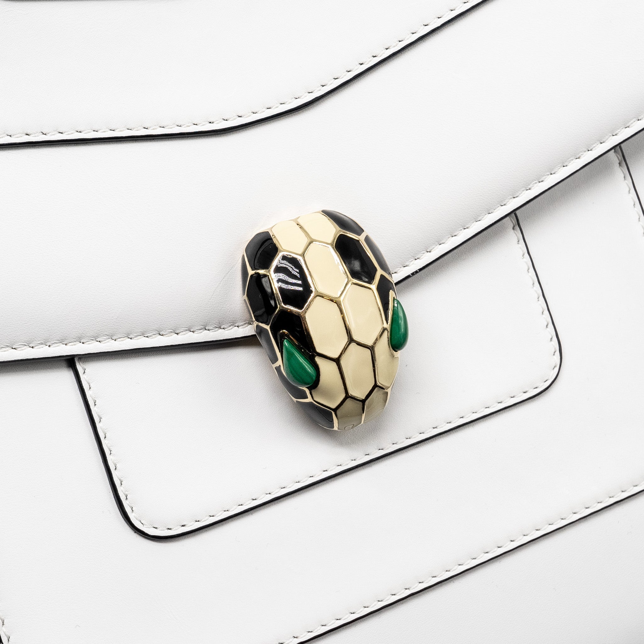 BVLGARI SERPENTI FOREVER CHAIN BAG CALFSKIN WHITE LGHW