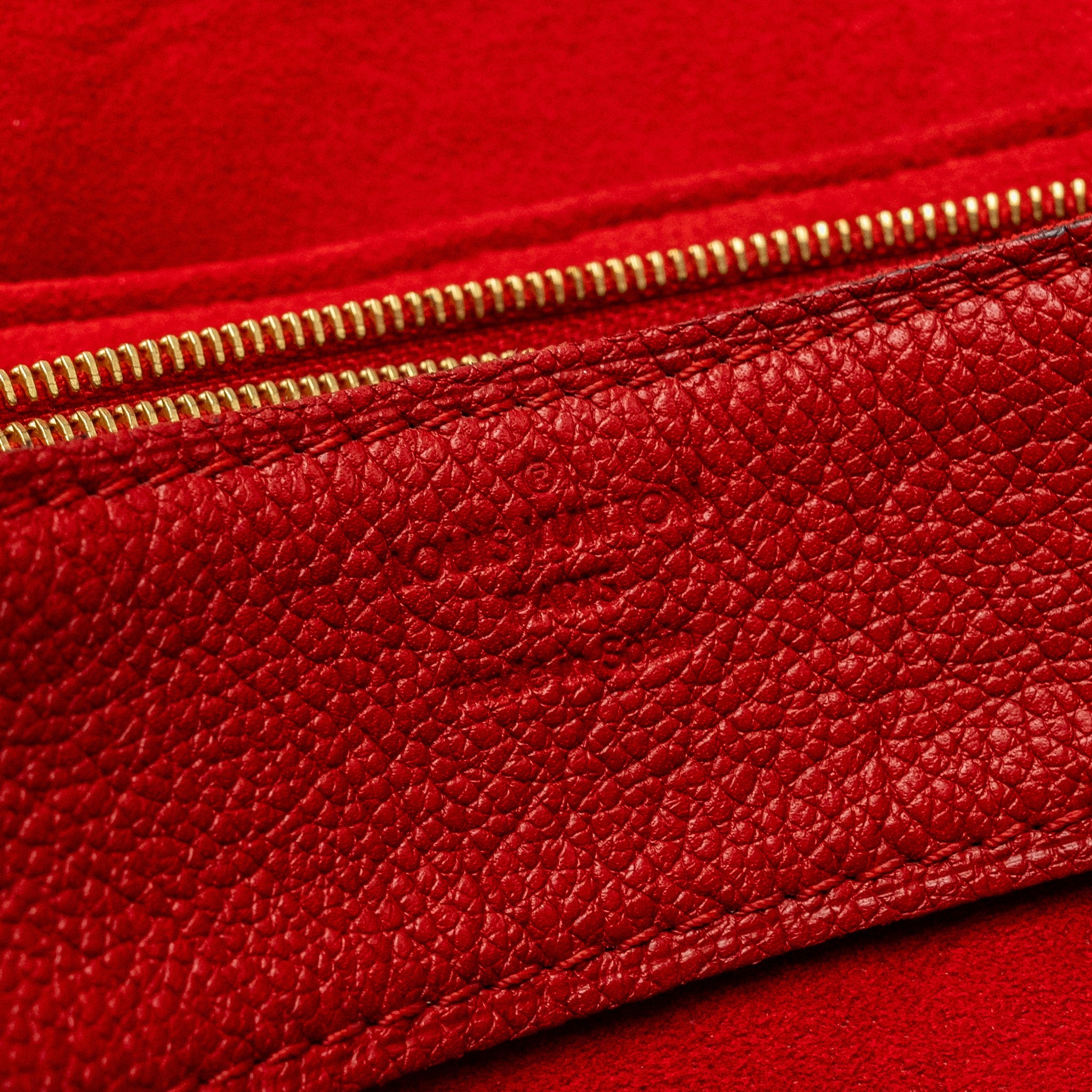 LOUIS VUITTON PALLAS CHAIN BAG MONOGRAM CANVAS/LEATHER RED GHW
