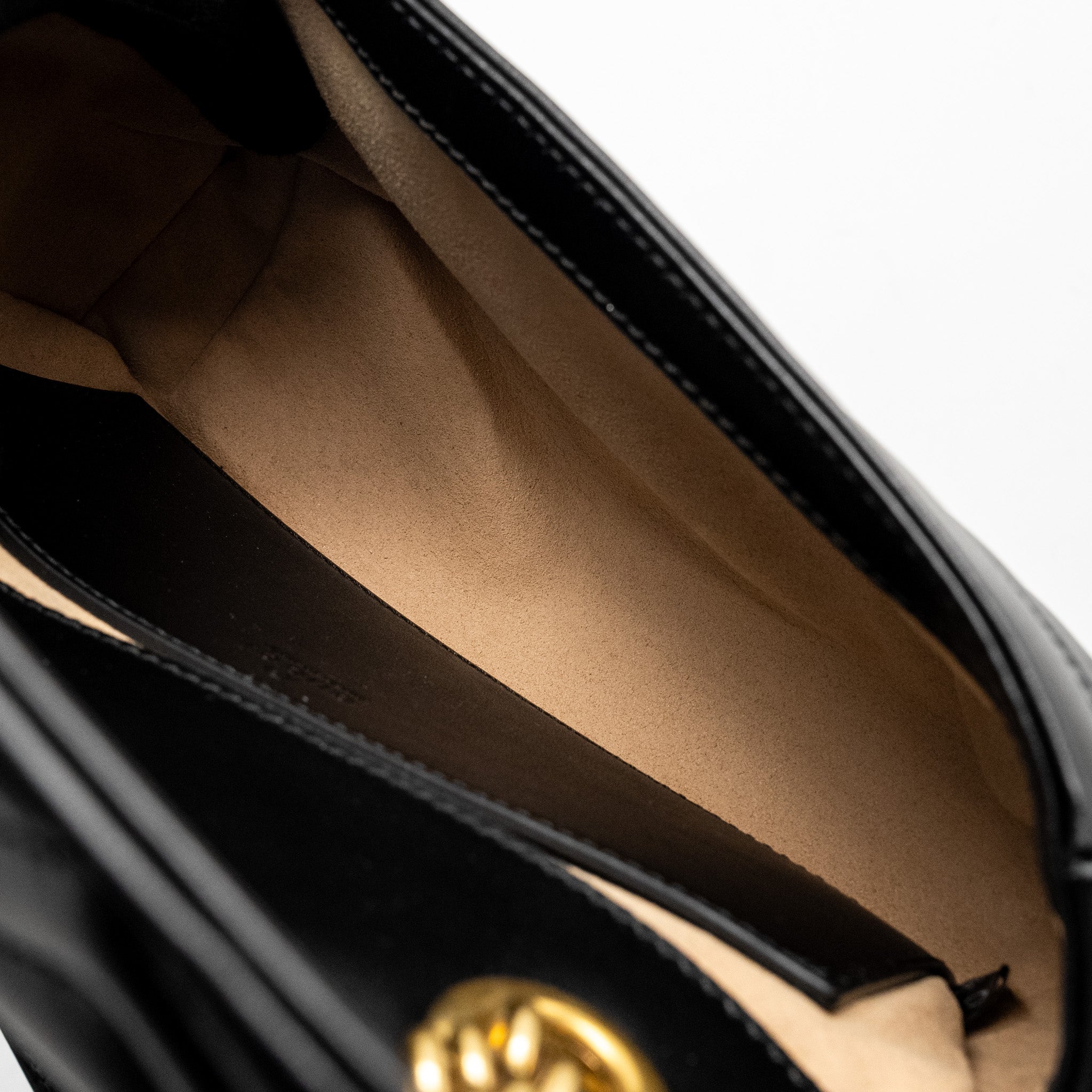 GUCCI MINI GG MARMONT SHOULDER BAG CALFSKIN BLACK GHW