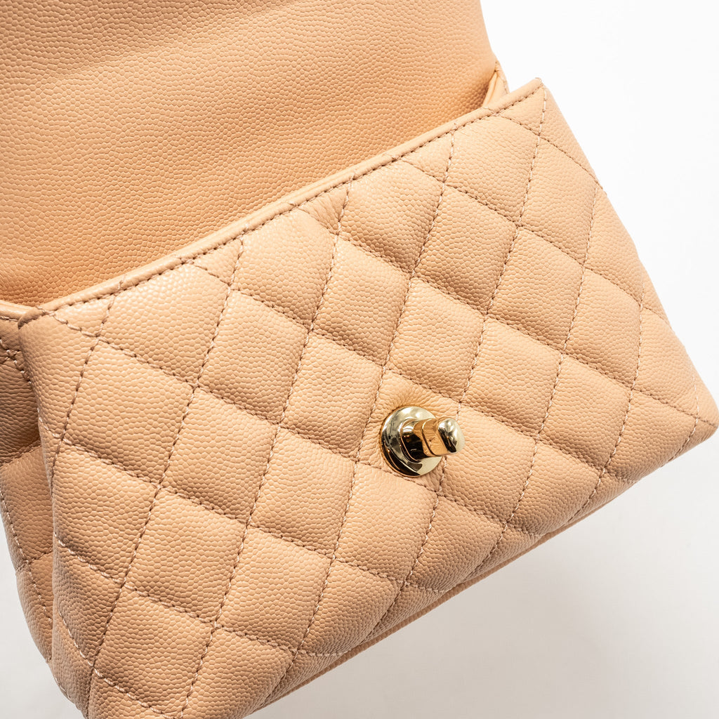 CHANEL MINI COCO HANDLE CAVIAR BEIGE LGHW