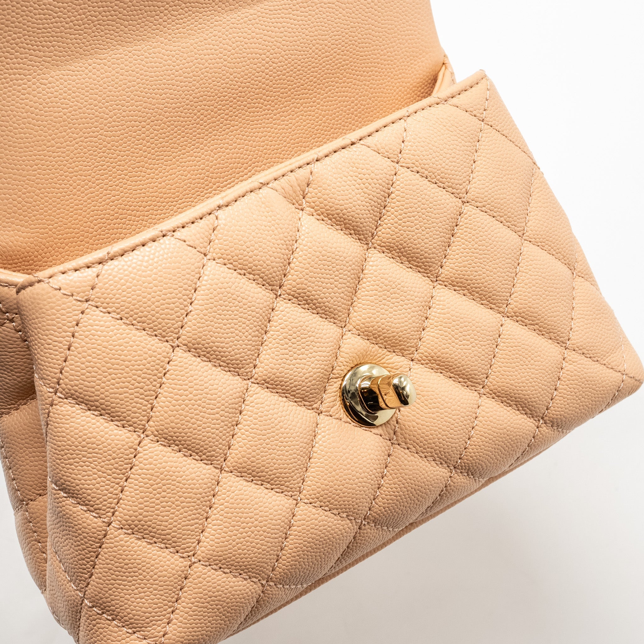 CHANEL MINI COCO HANDLE CAVIAR BEIGE LGHW
