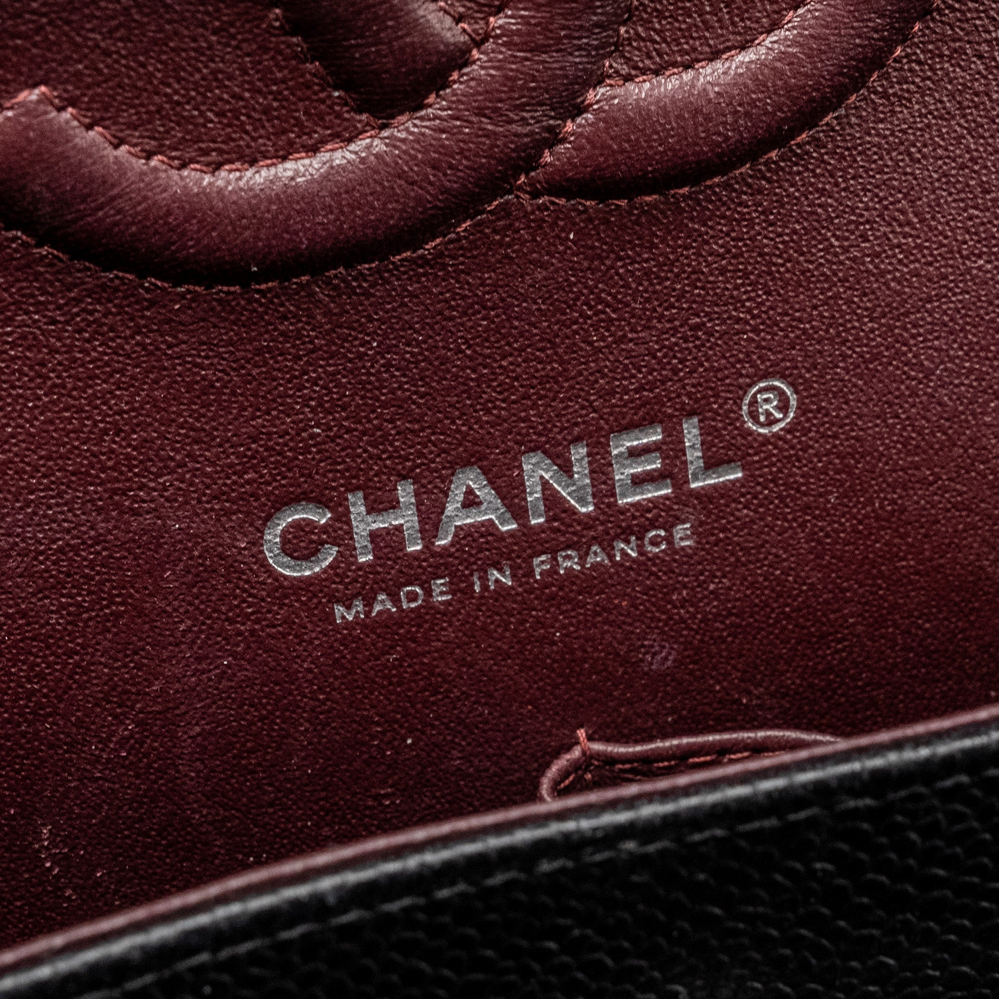 CHANEL MEDIUM CLASSIC DOUBLE FLAP BAG CAVIAR BLACK SHW (MICROCHIP)