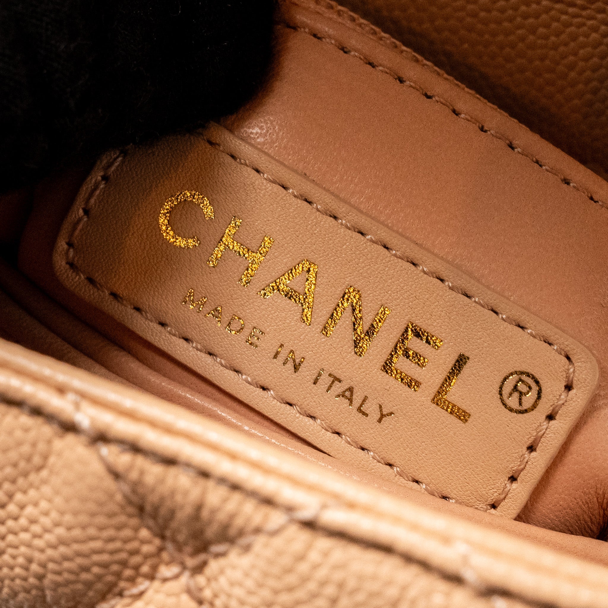 CHANEL MINI COCO HANDLE CAVIAR BEIGE LGHW