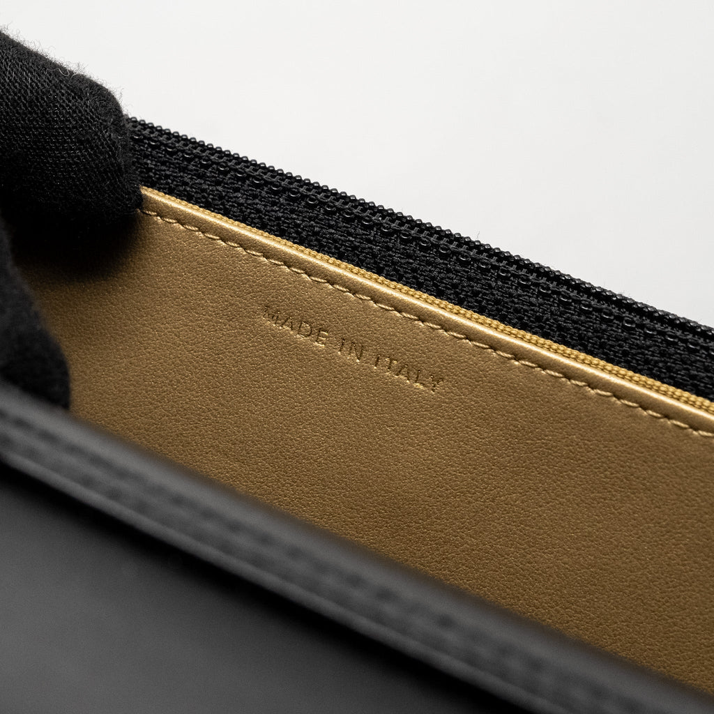 CHANEL PEARL CRUSH WALLET ON CHAIN LAMBSKIN BLACK GHW (MICROCHIP)